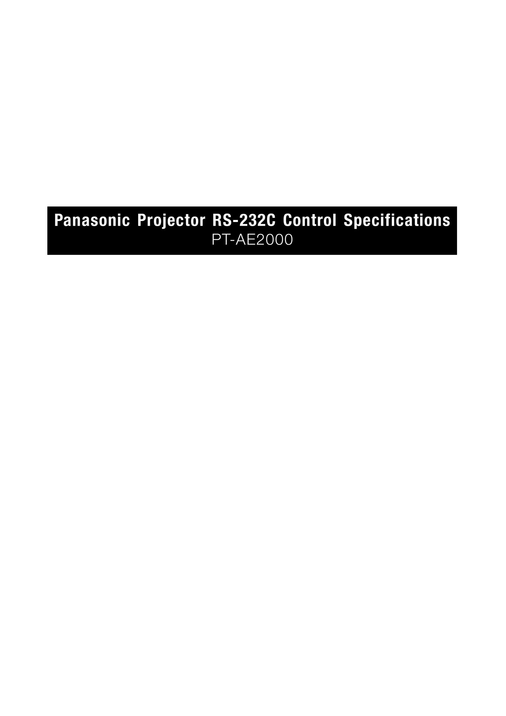 Panasonic PT AE2000 Home Theater Screen User Manual