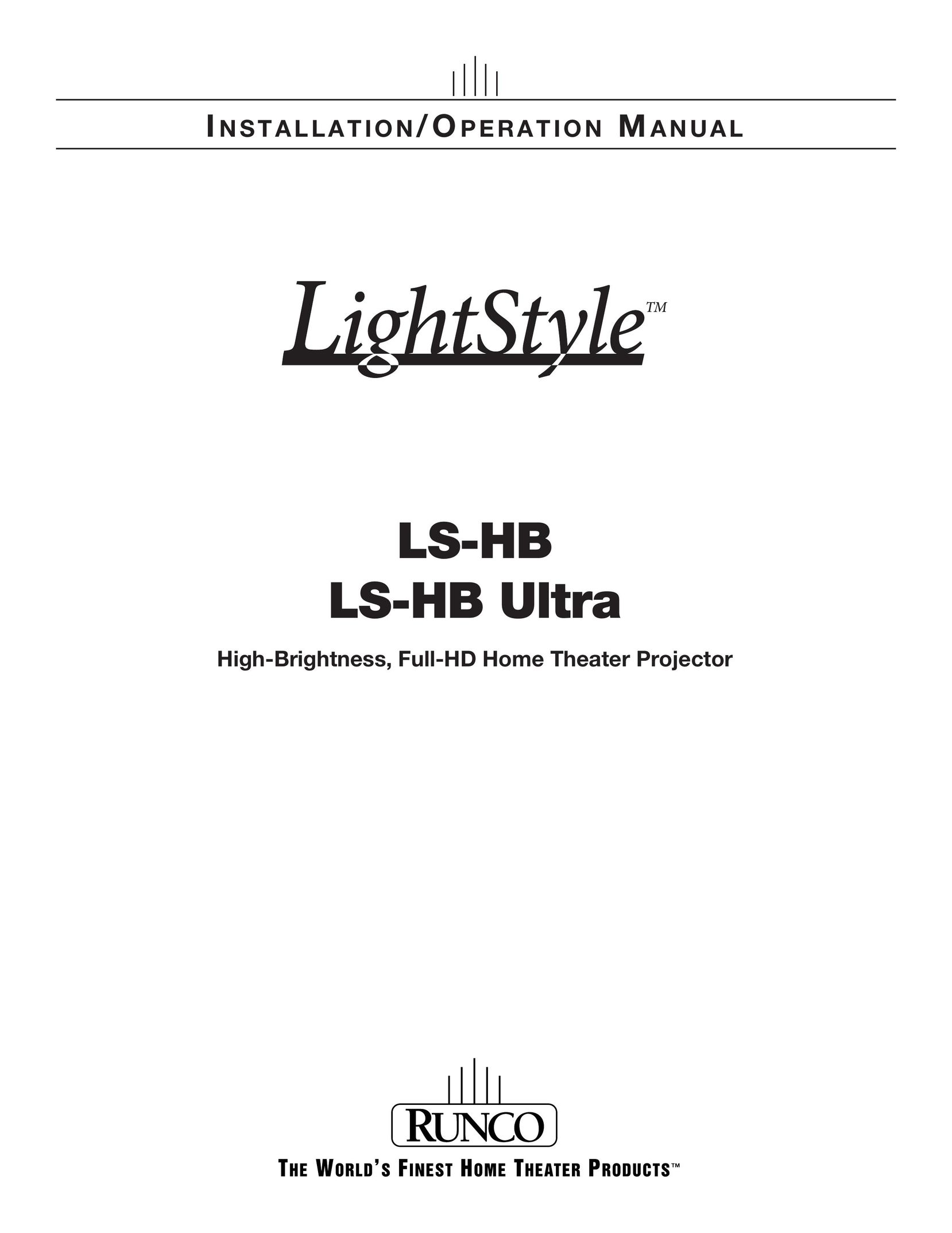 Runco LS-HB Ultra Home Theater Screen User Manual