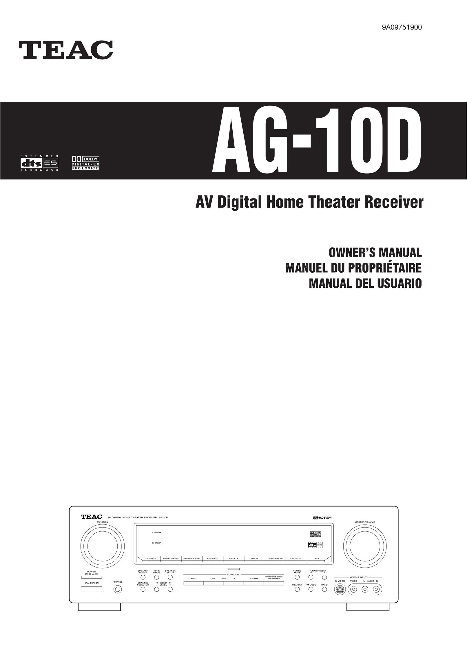 Teac AG-10DAV Home Theater Screen User Manual