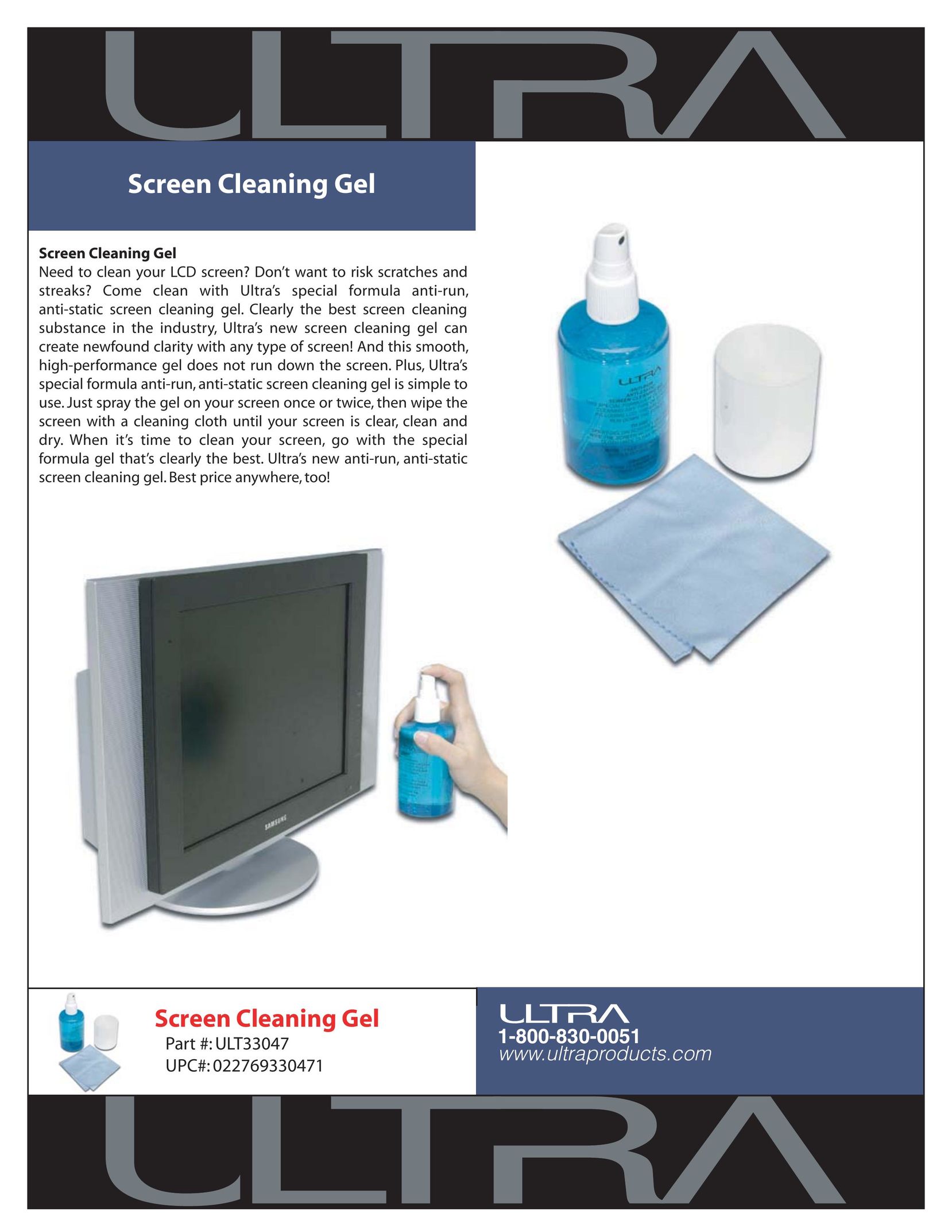 Ultra Products ULT33047 Home Theater Screen User Manual