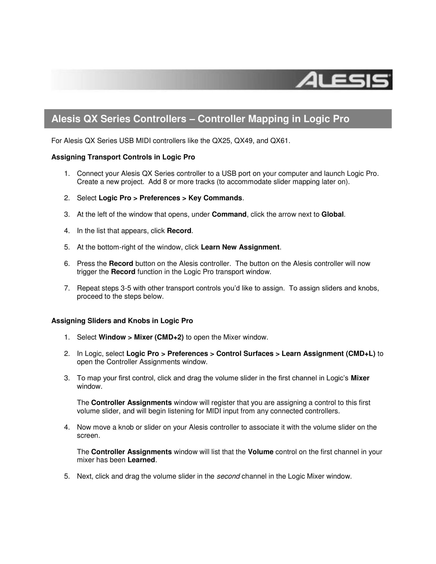 Alesis QX49 Home Theater Server User Manual