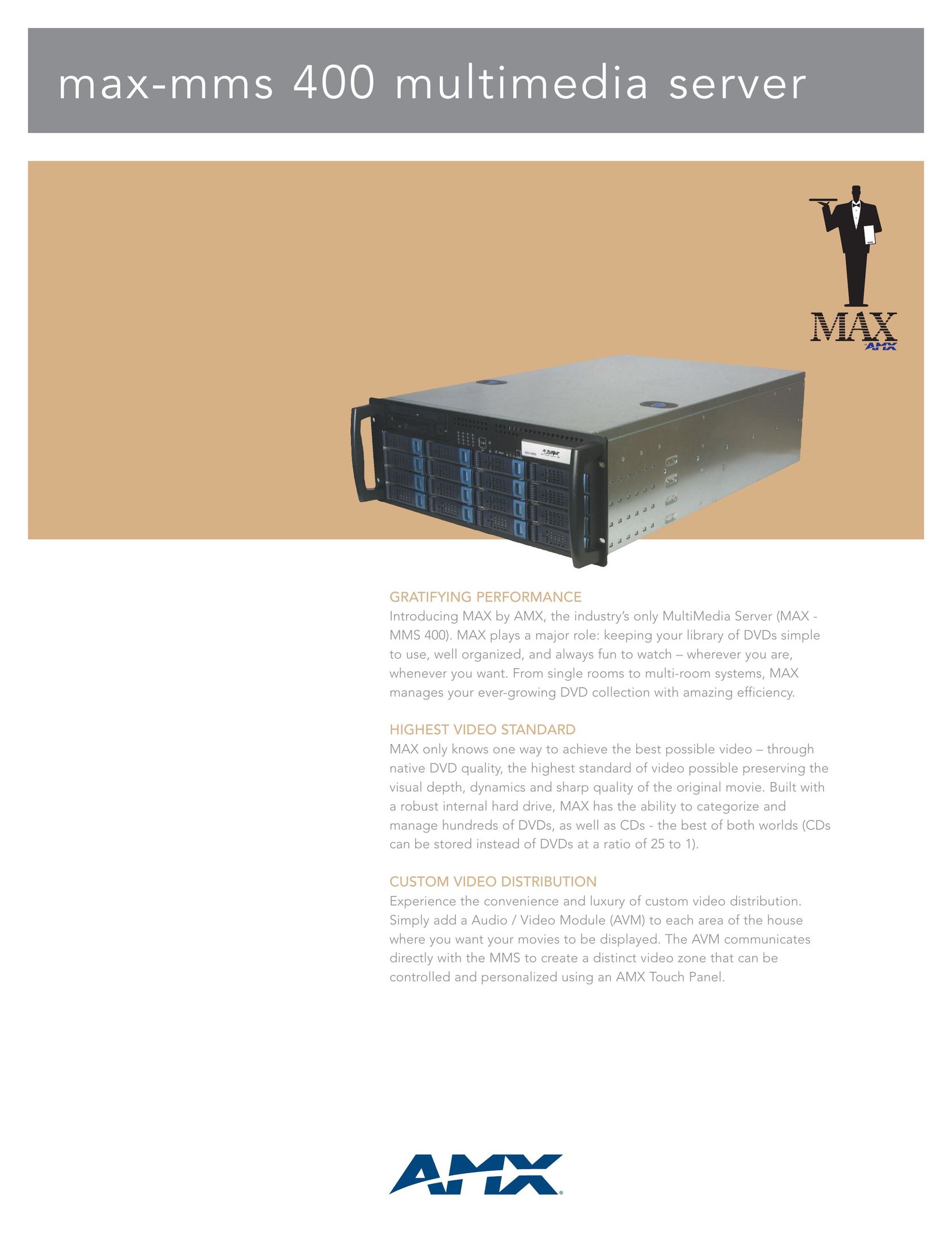 AMX MAX-MMS400 Home Theater Server User Manual