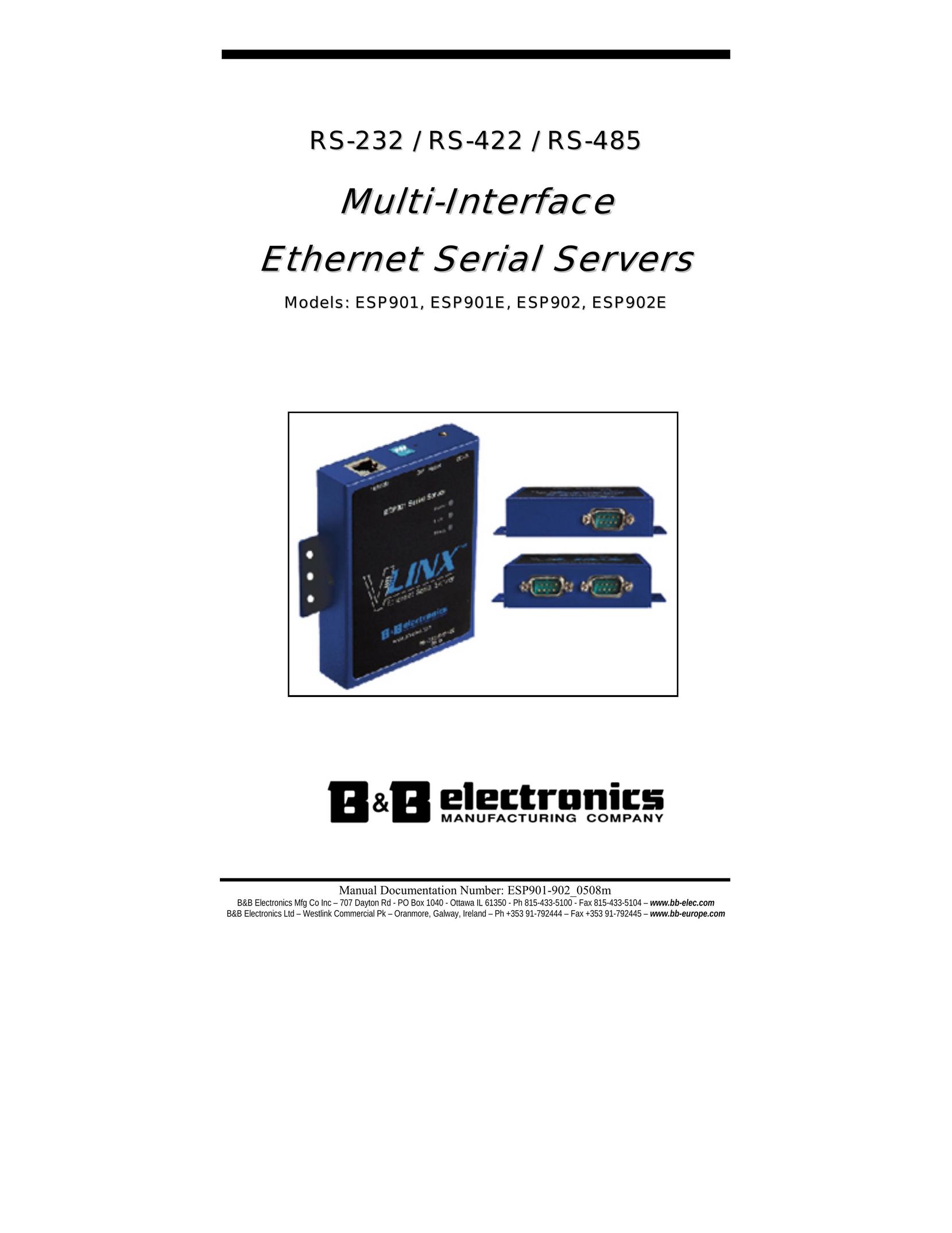B&B Electronics ESP901E Home Theater Server User Manual