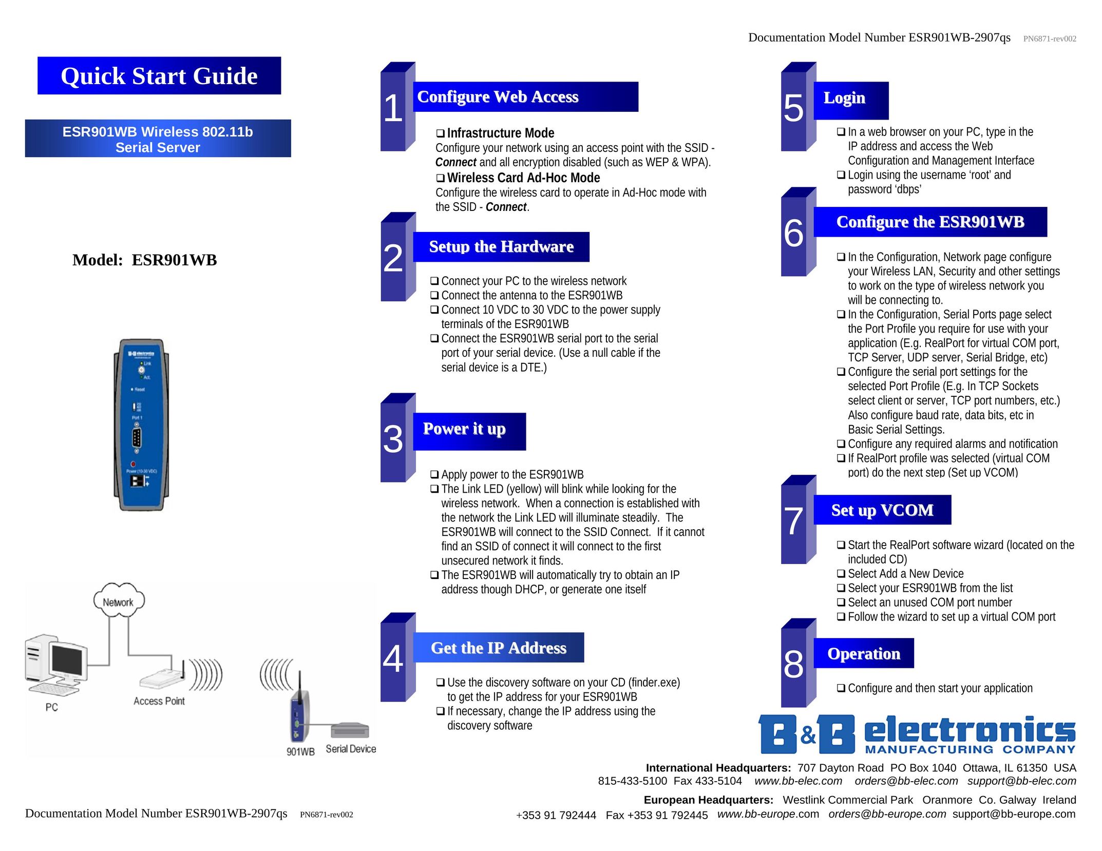B&B Electronics ESR901WB Home Theater Server User Manual