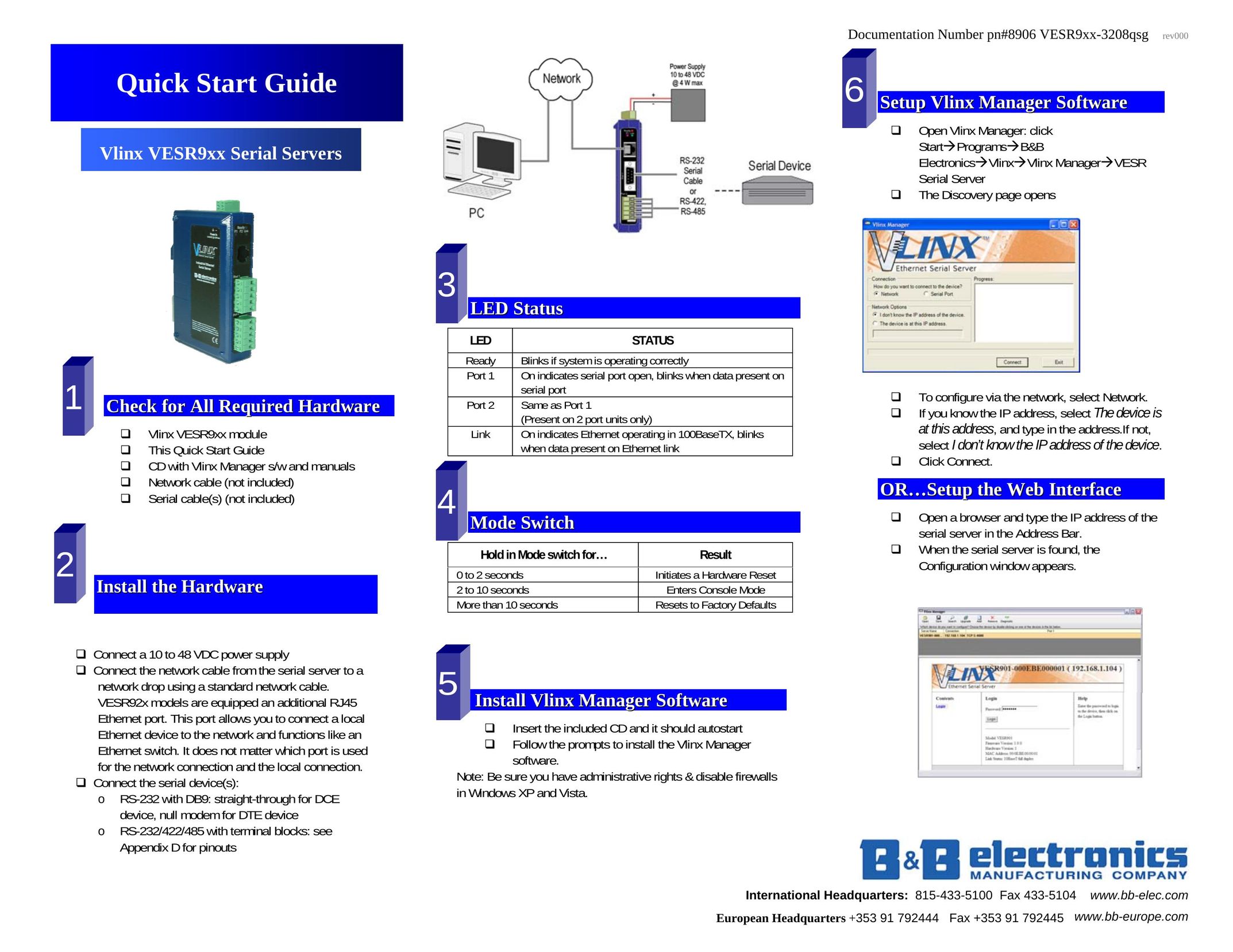 B&B Electronics Vlinx VESR9xx Home Theater Server User Manual