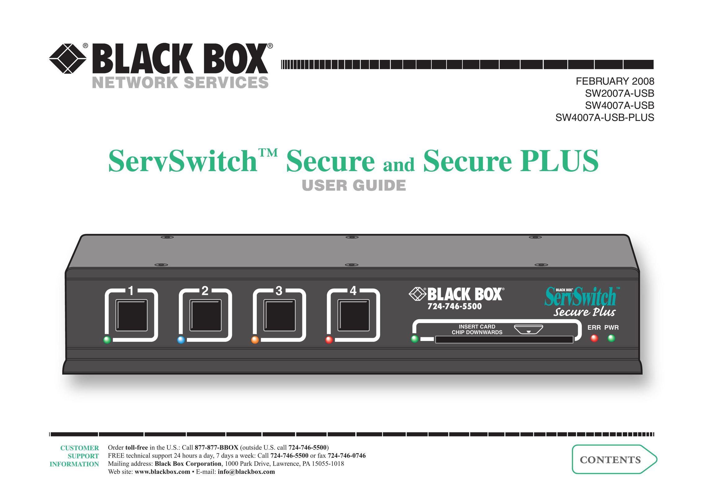 Black Box ServSwitch Secure and Secure PLus Home Theater Server User Manual