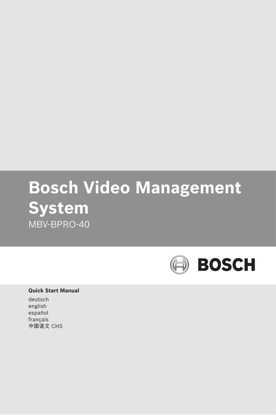 Bosch Appliances MBV-BPRO-40 Home Theater Server User Manual