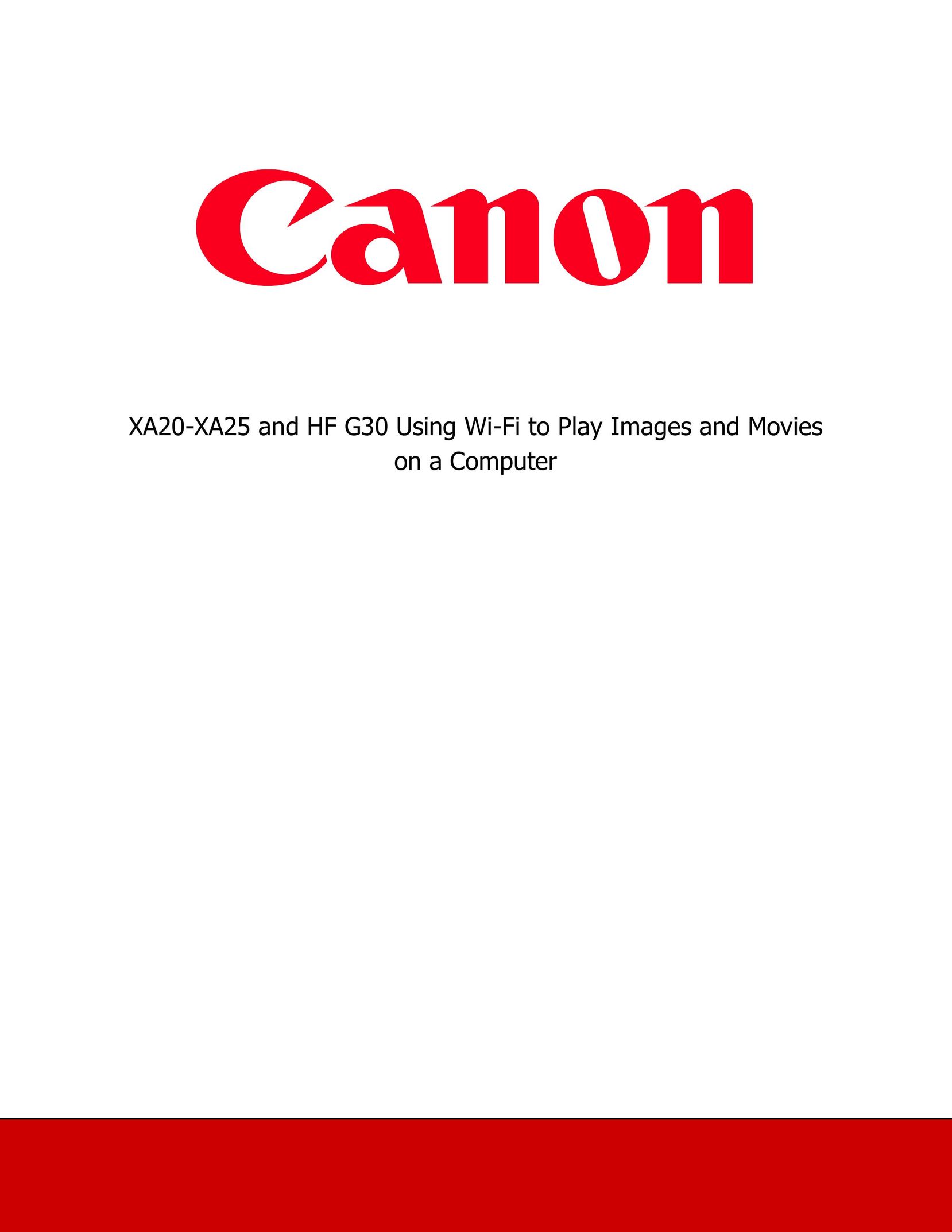 Canon XA20 Home Theater Server User Manual