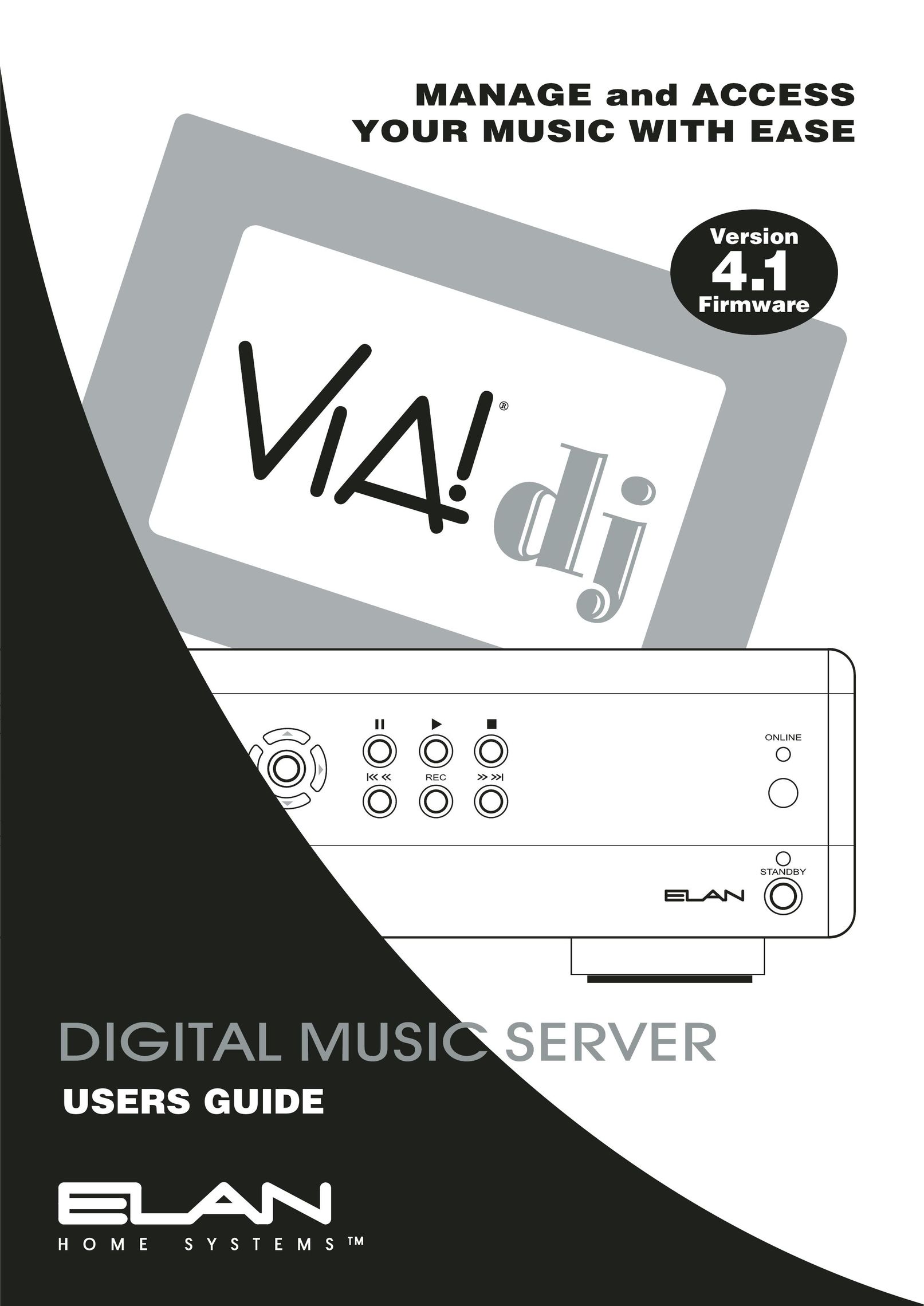 ELAN Home Systems Digital Music Server Home Theater Server User Manual