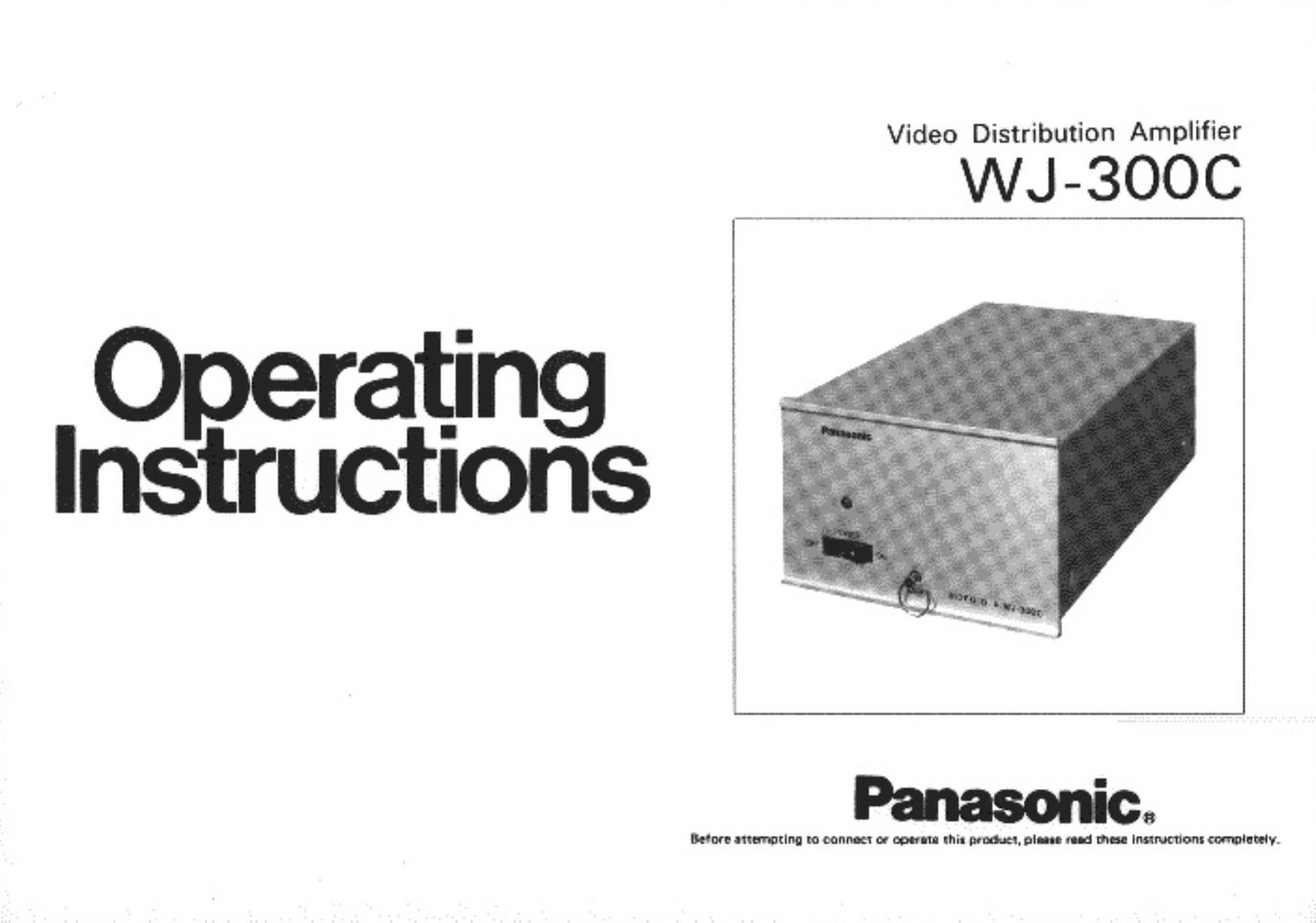 Panasonic WJ-300C Home Theater Server User Manual