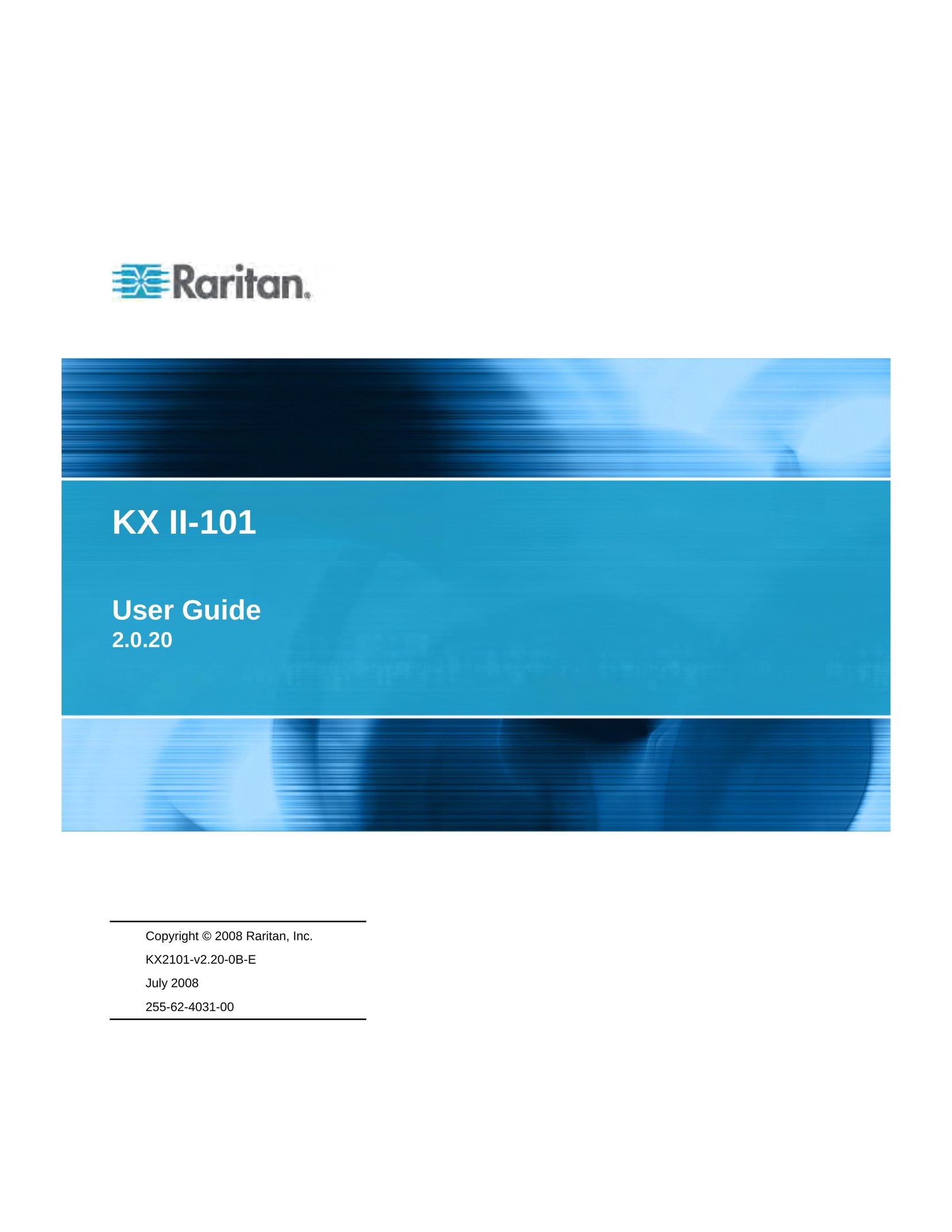 Raritan Computer KX2101-v2.20-0B-E Home Theater Server User Manual