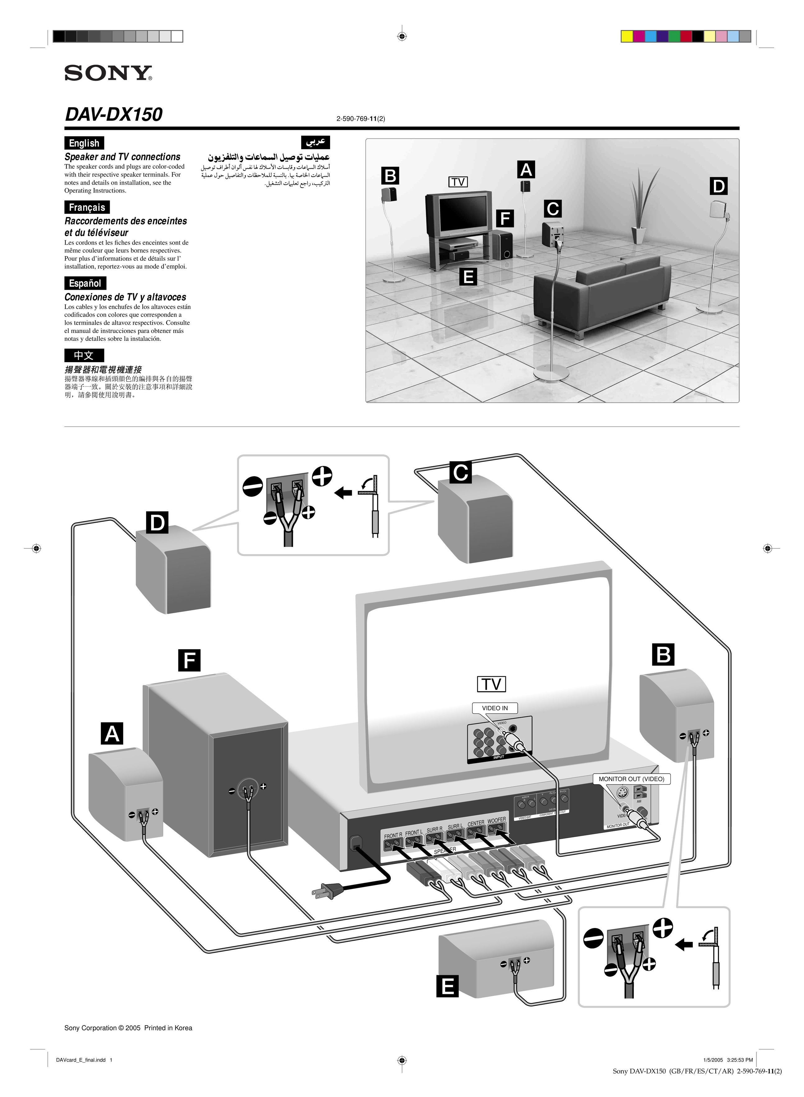 Sony DAV-DX150 Home Theater Server User Manual
