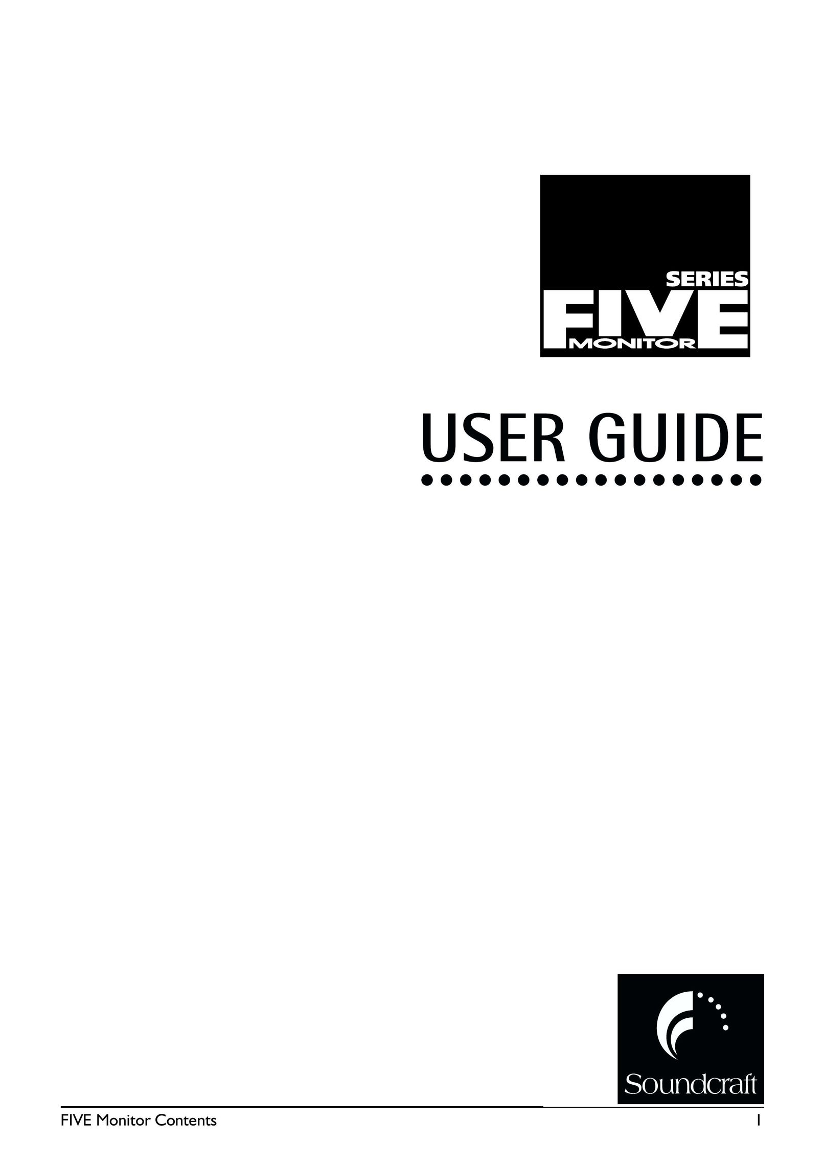 SoundCraft Five Monitor Series Home Theater Server User Manual