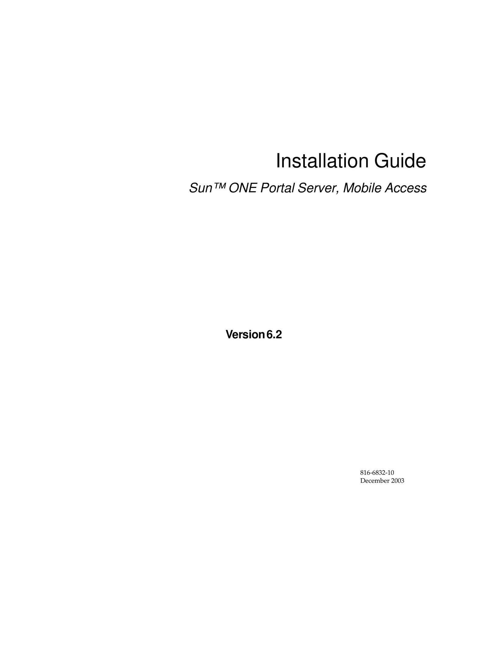 Sun Microsystems One Portal Server Home Theater Server User Manual