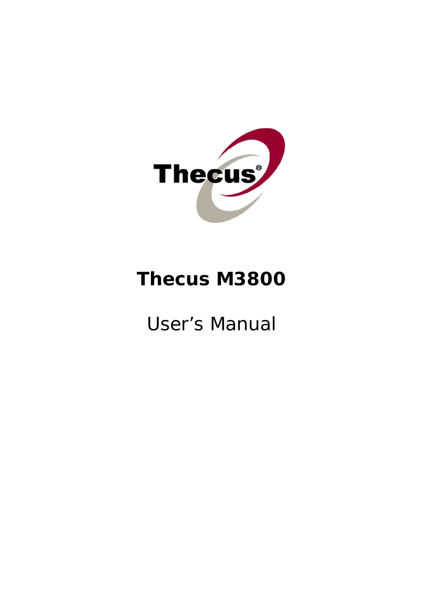 Thecus Technology M3800 Home Theater Server User Manual