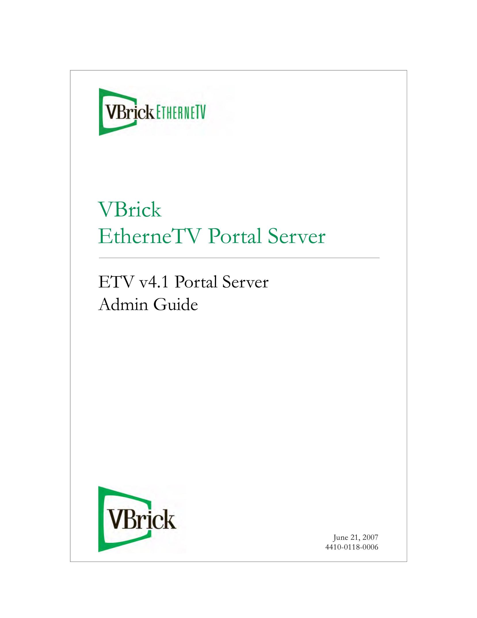 VBrick Systems ETV v4.1 Home Theater Server User Manual