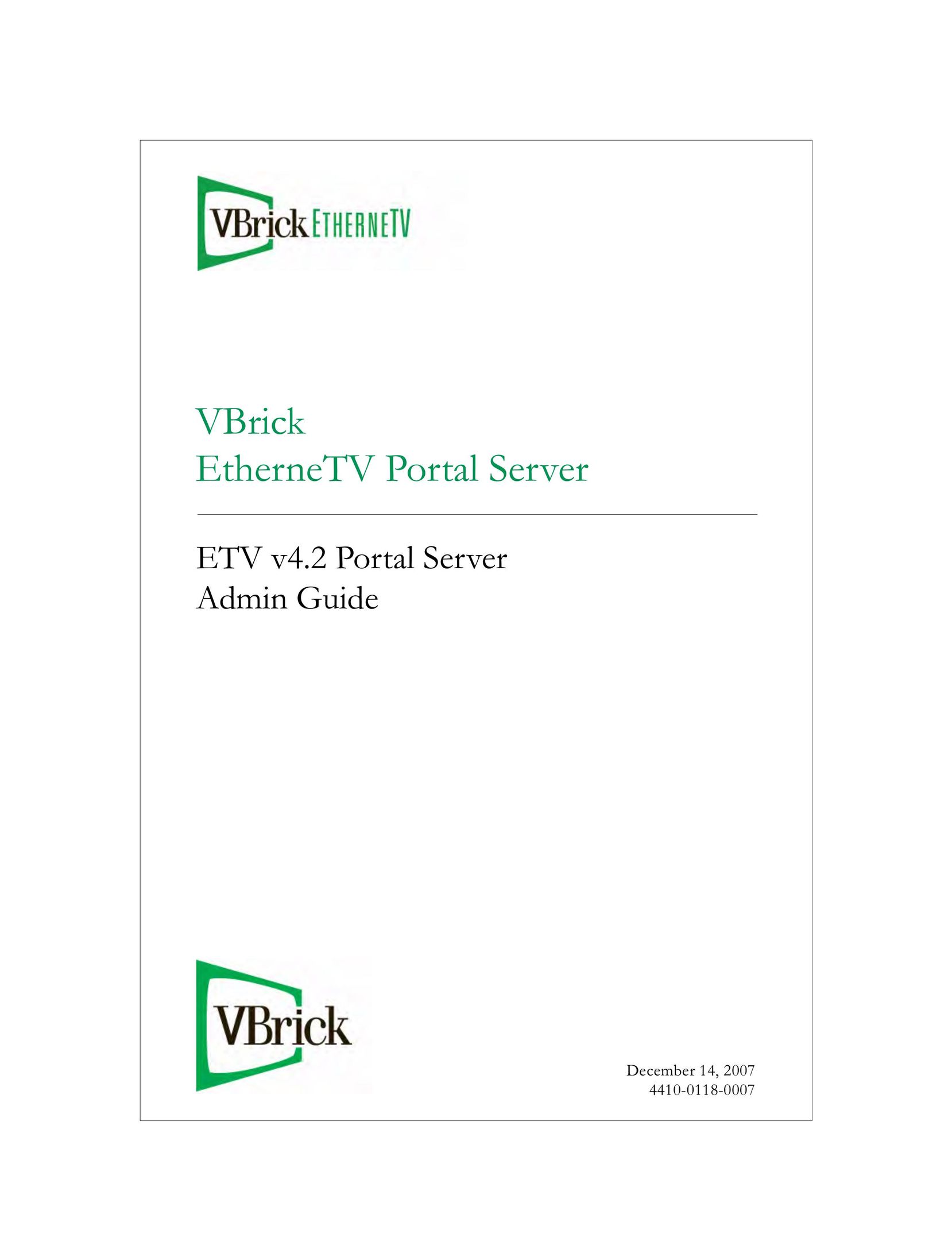 VBrick Systems ETV v4.2 Home Theater Server User Manual