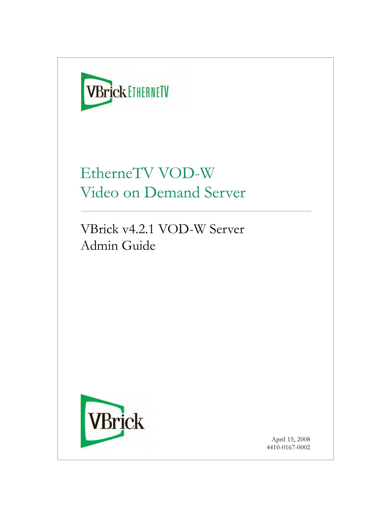 VBrick Systems VBrick v4.2.1 Home Theater Server User Manual