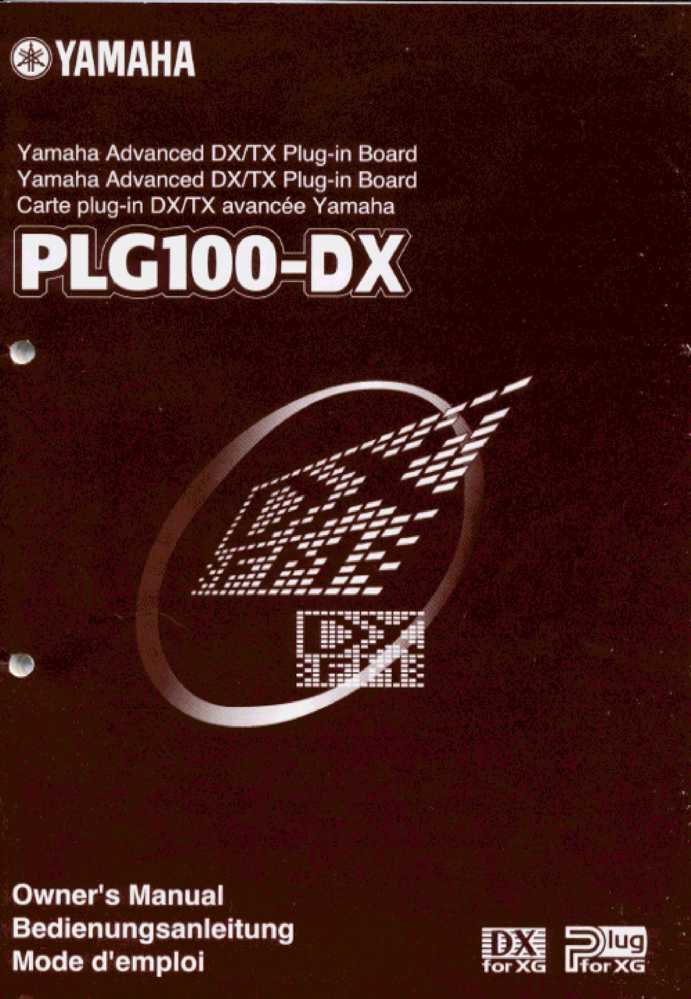 Yamaha PLG100-DX Home Theater Server User Manual