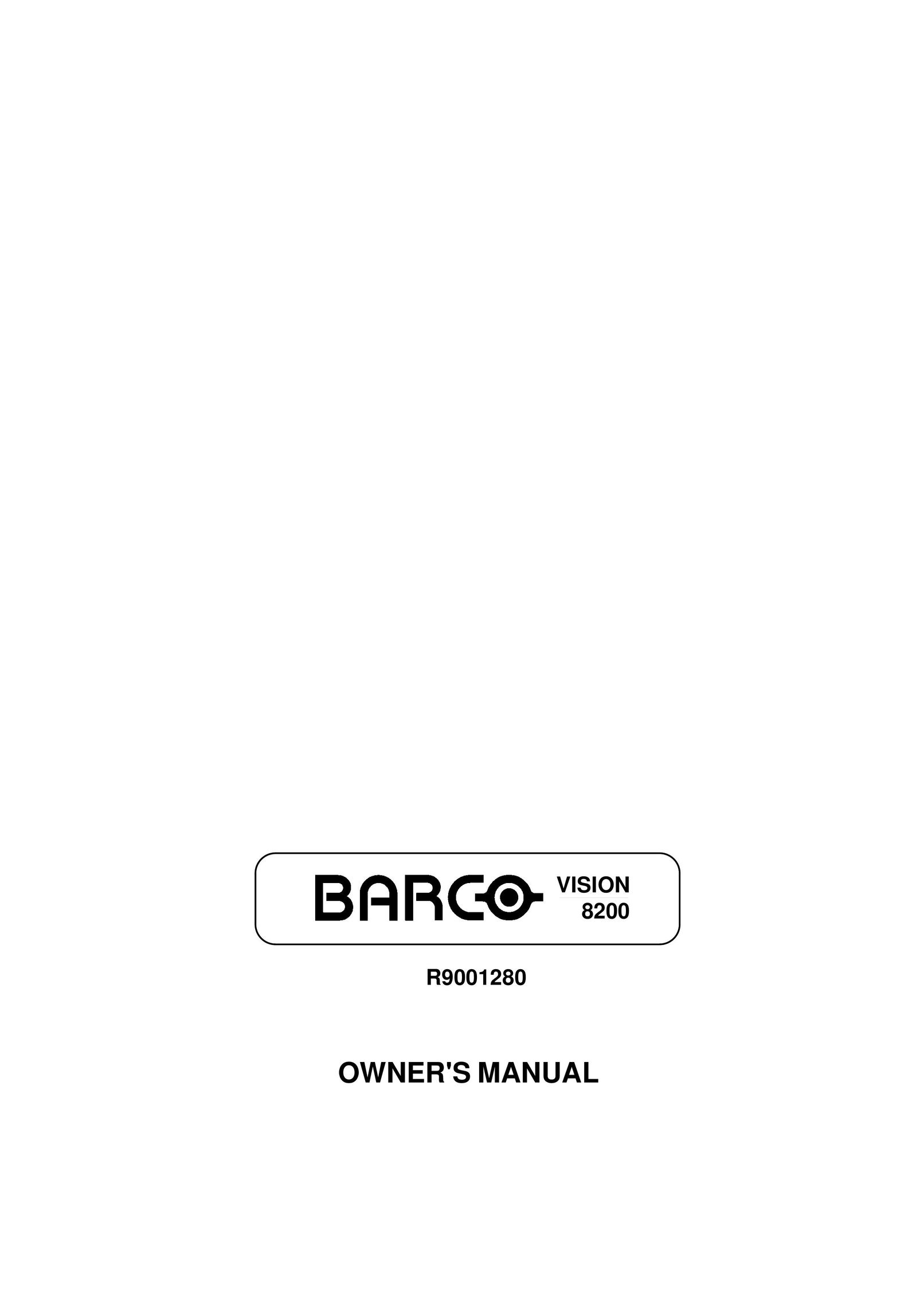 Barco R9001280 Projection Television User Manual