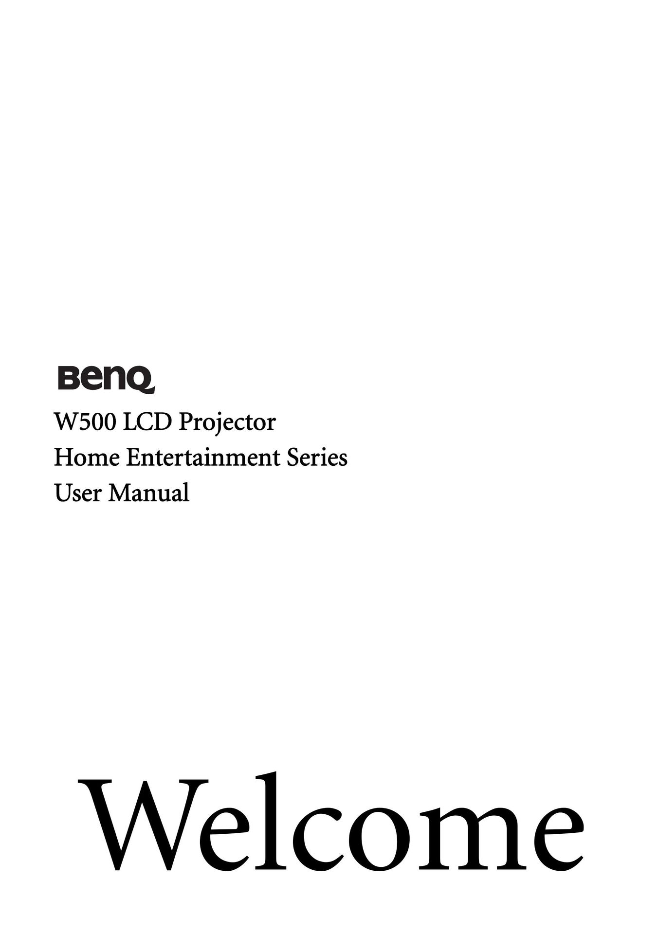 BenQ W500 Projection Television User Manual