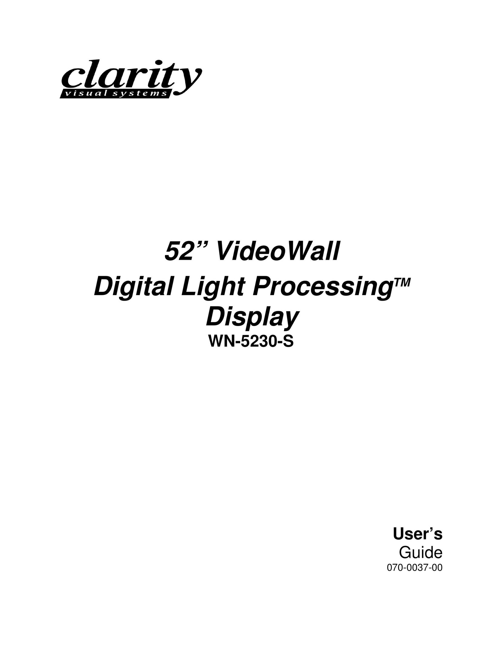 Clarity WN=5230-S Projection Television User Manual