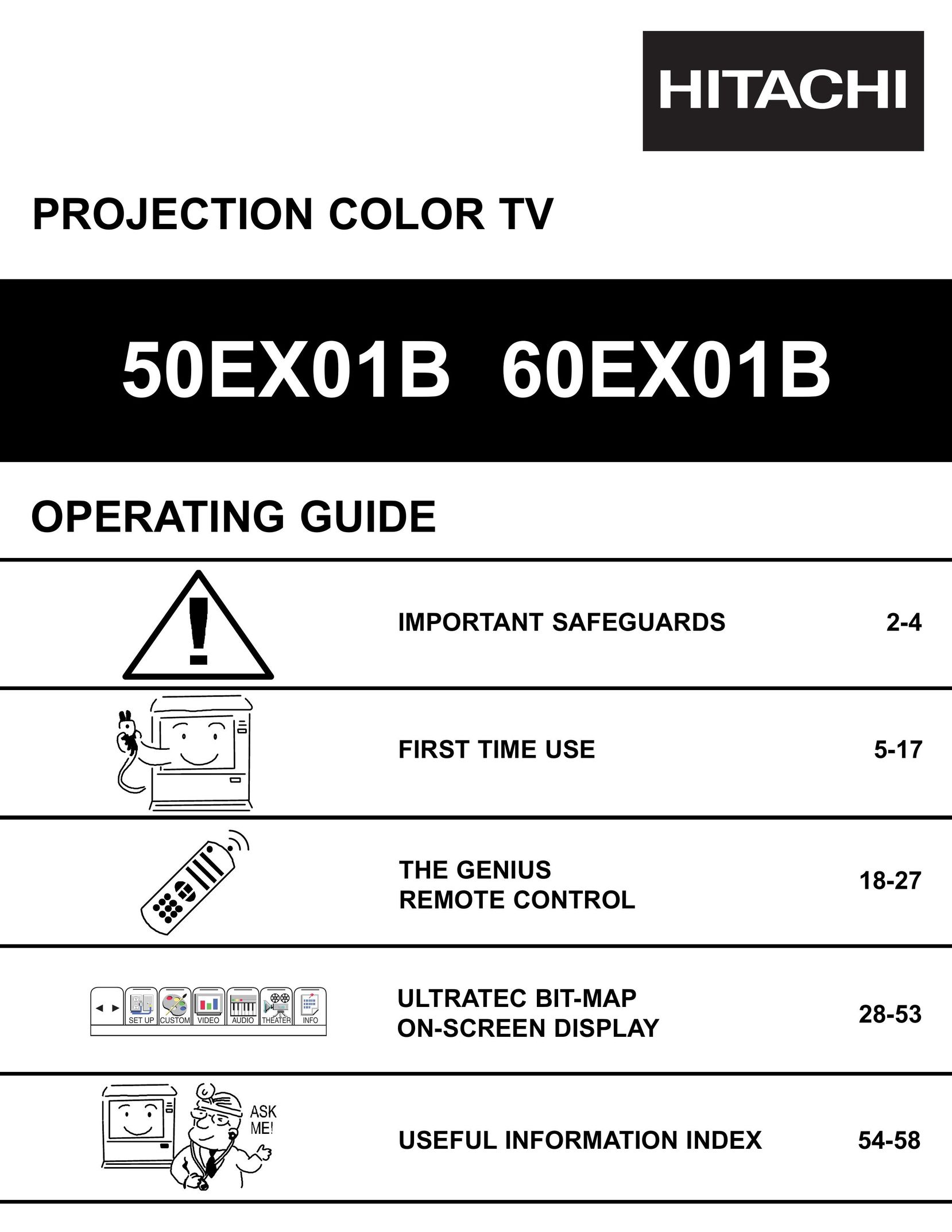 Hitachi 50EX01B Projection Television User Manual
