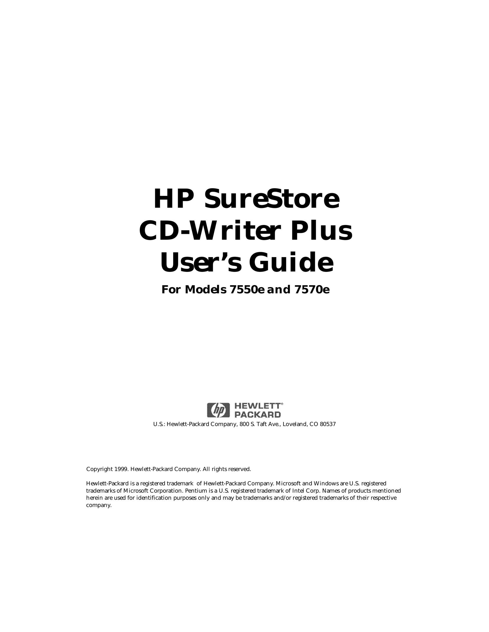 HP (Hewlett-Packard) 7550e Projection Television User Manual