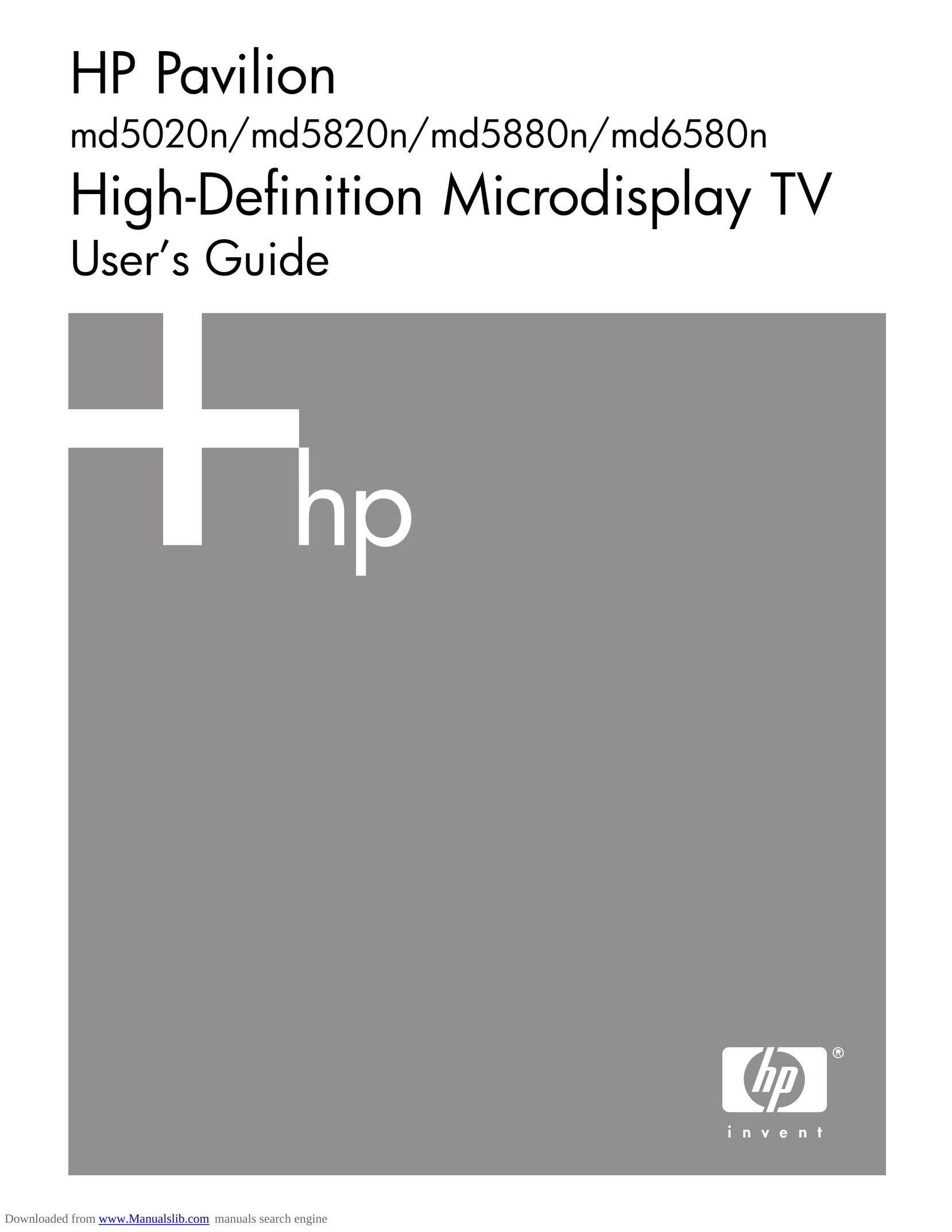 HP (Hewlett-Packard) MD6580N Projection Television User Manual