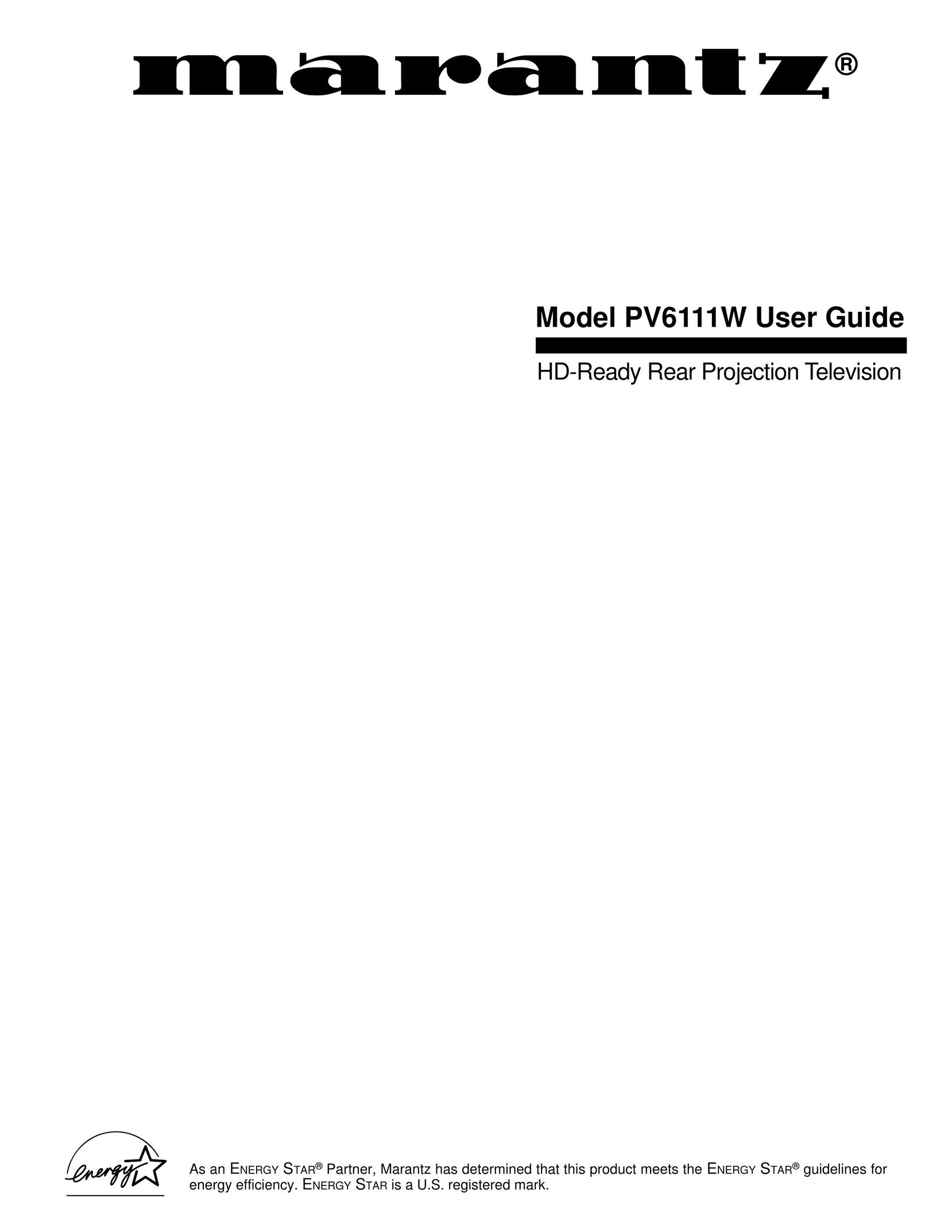 Marantz PV6111W Projection Television User Manual