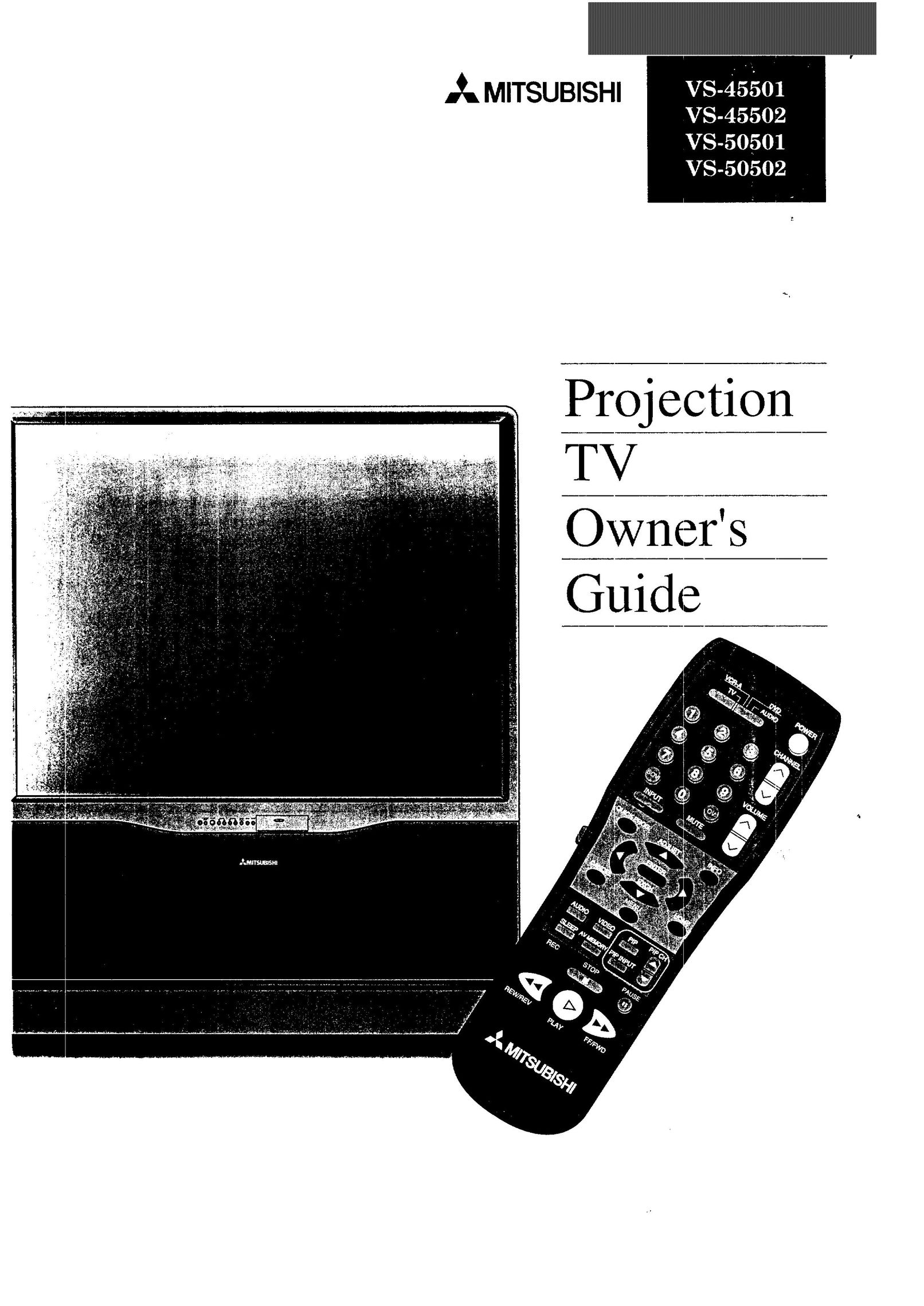Mitsubishi Electronics VS-45501 Projection Television User Manual
