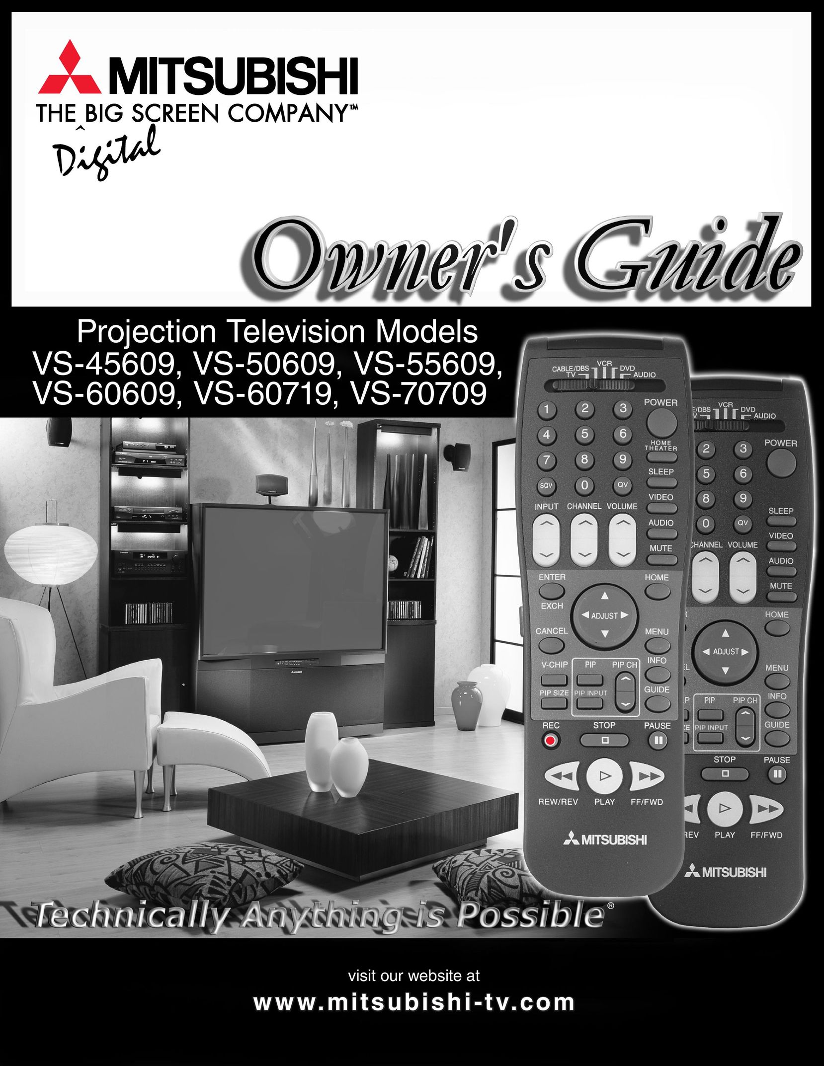 Mitsubishi Electronics VS-50609 Projection Television User Manual