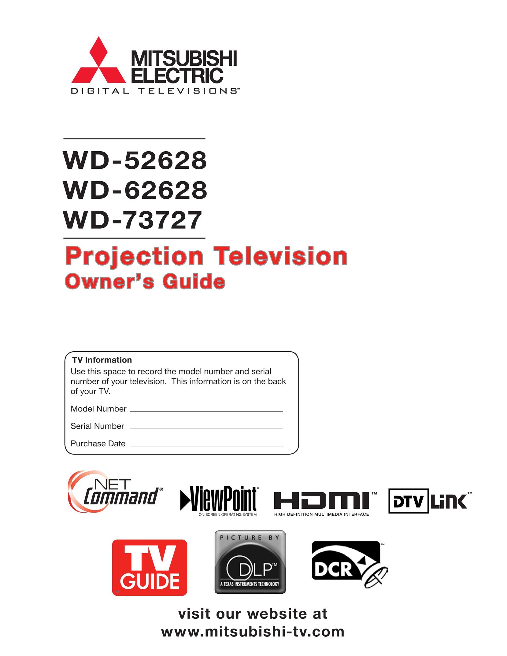 Mitsubishi Electronics WD-52628 Projection Television User Manual