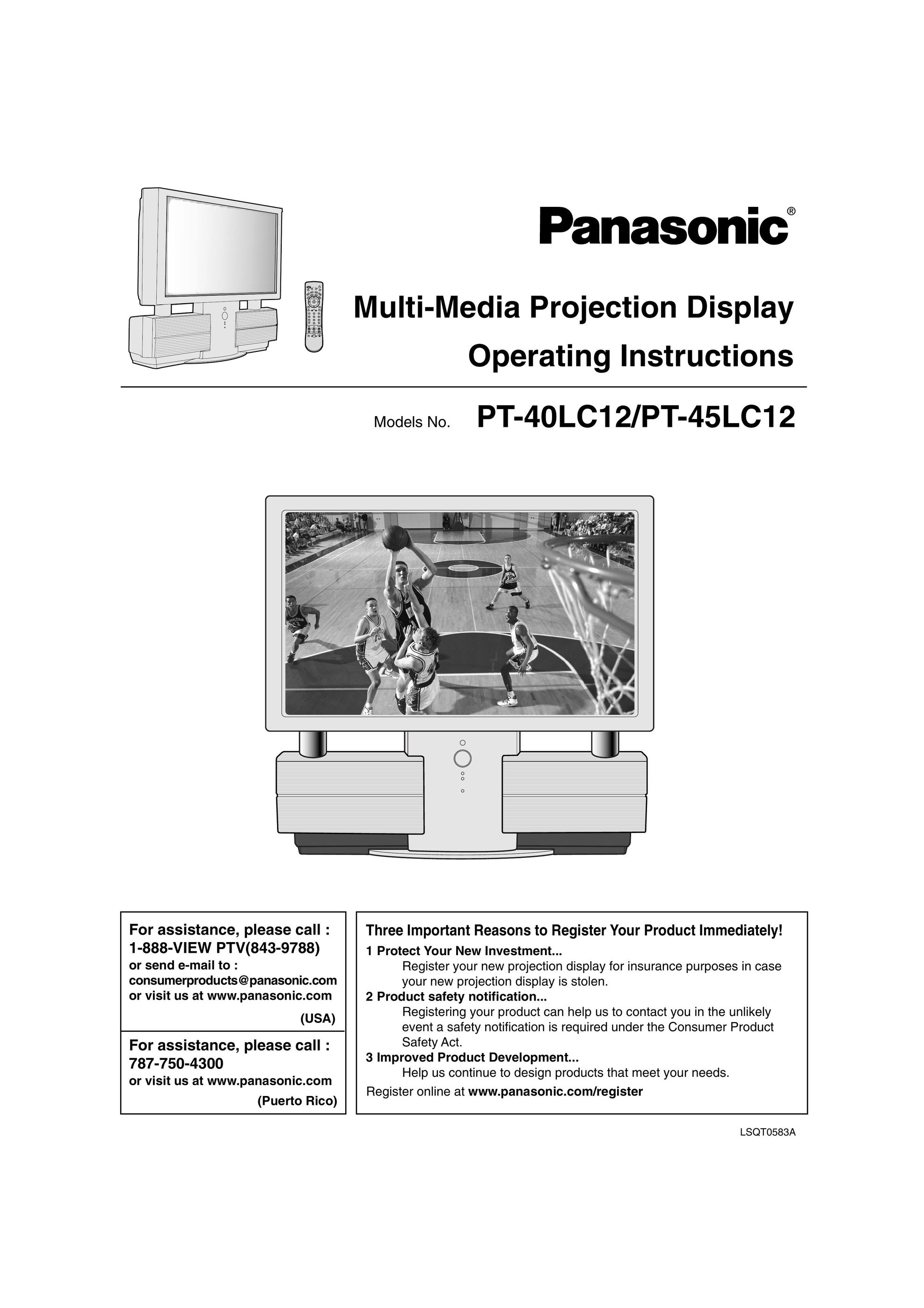Panasonic PT 40LC12 Projection Television User Manual