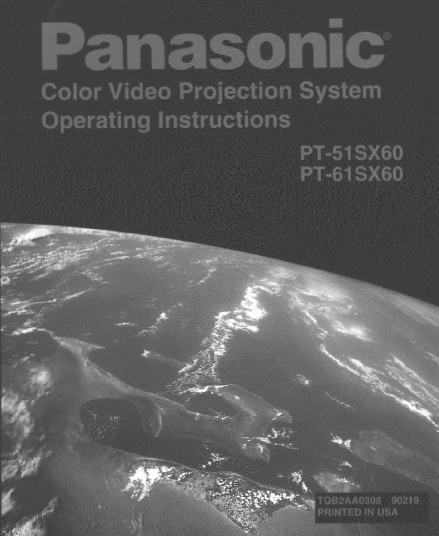 Panasonic PT 51SX60 Projection Television User Manual