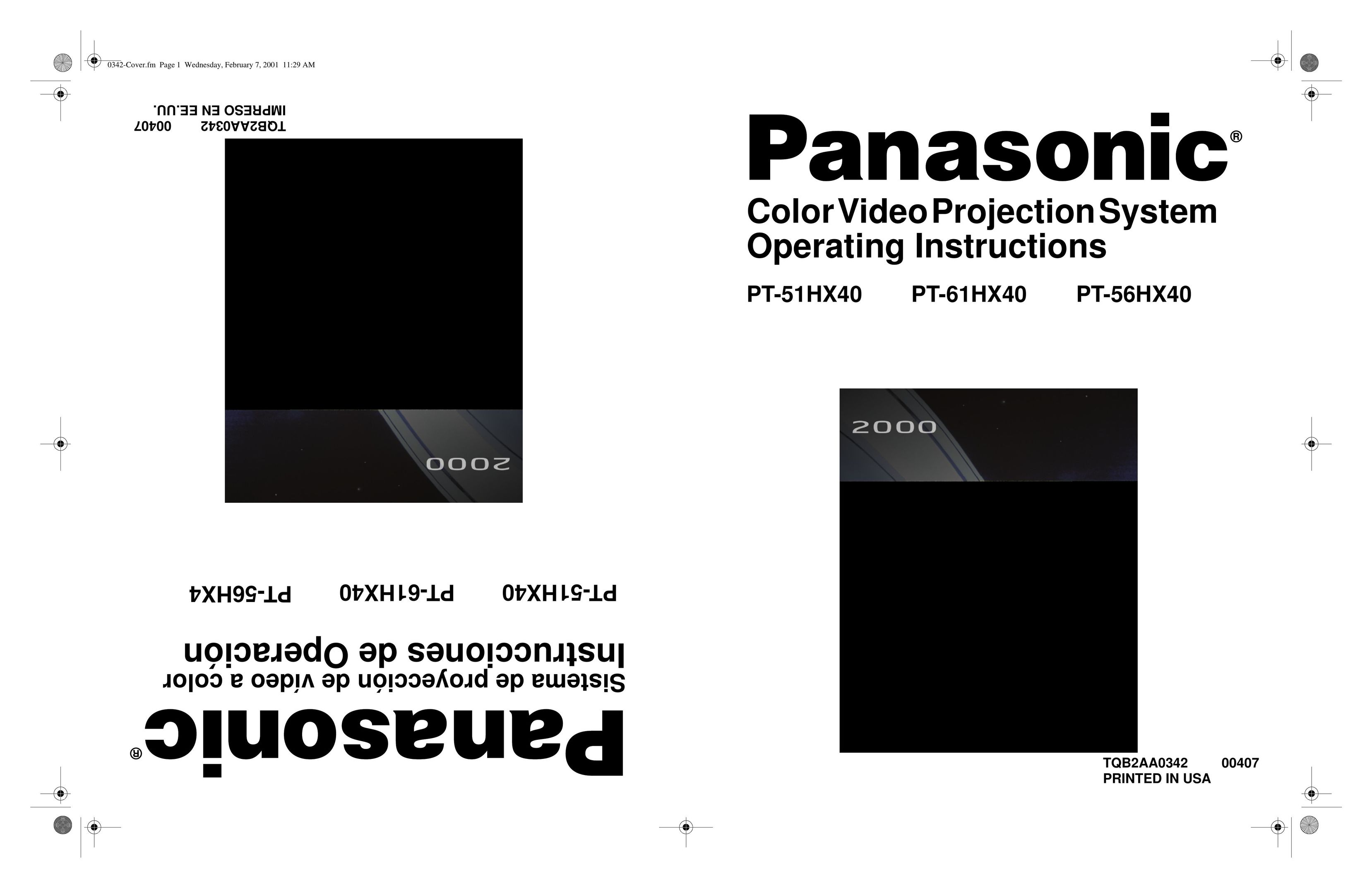 Panasonic PT 56HX40 Projection Television User Manual