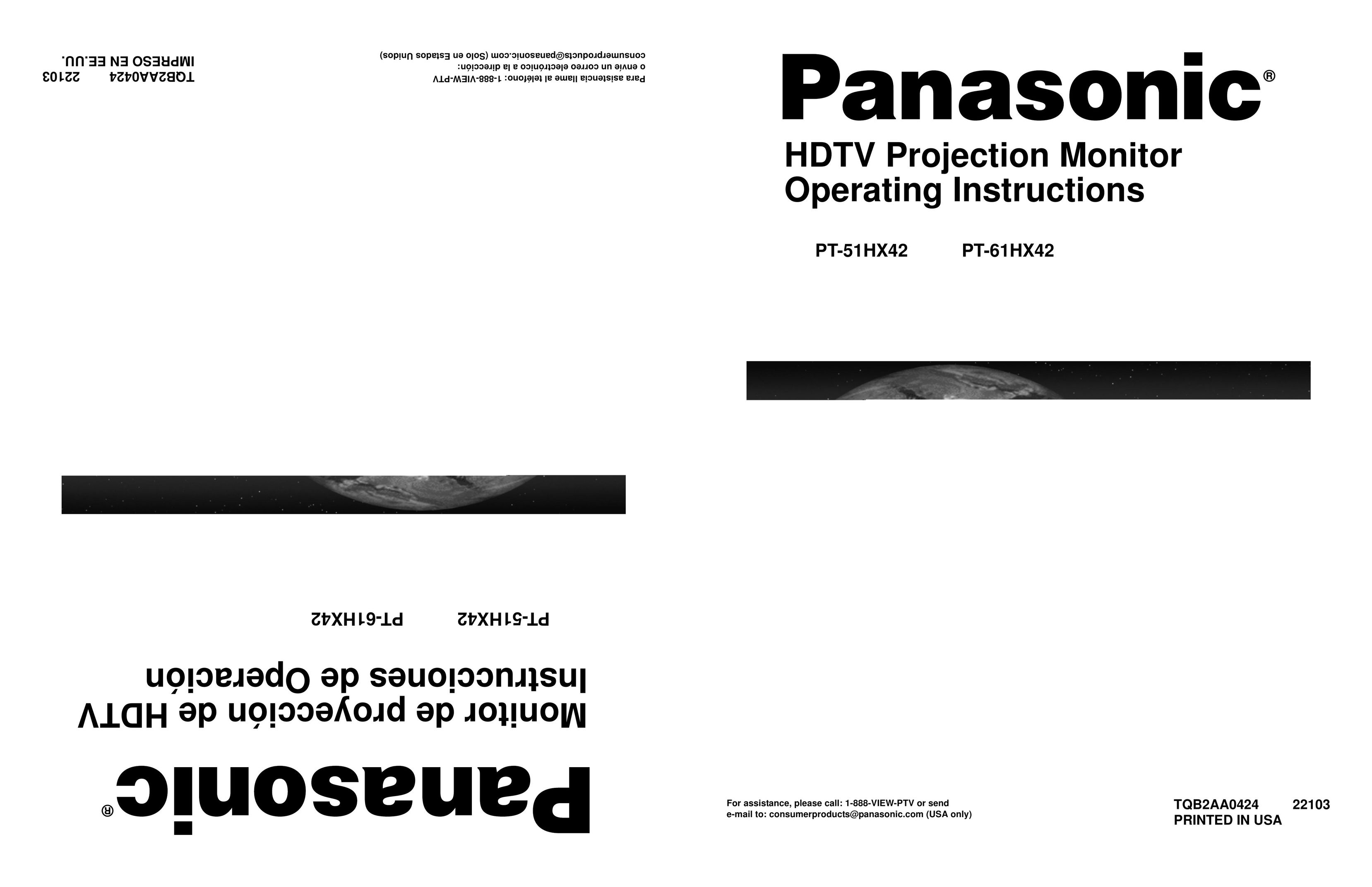 Panasonic PT 61HX42 Projection Television User Manual