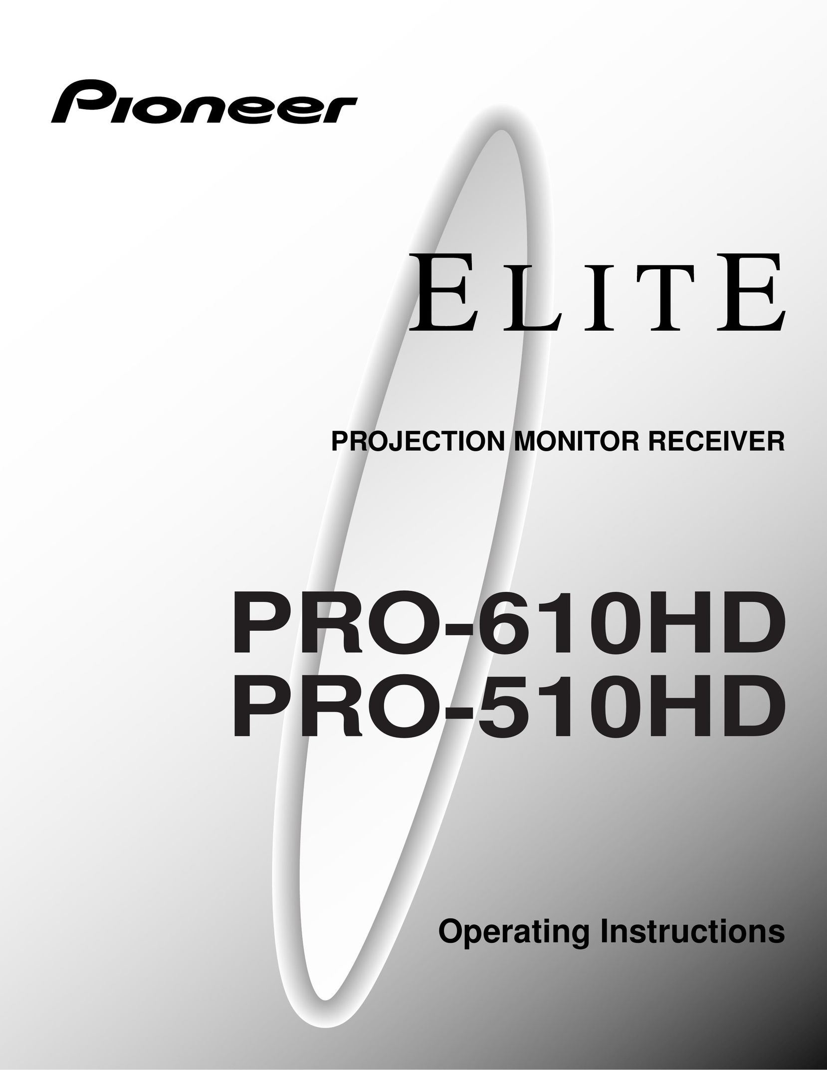 Pioneer PRO 510HD Projection Television User Manual