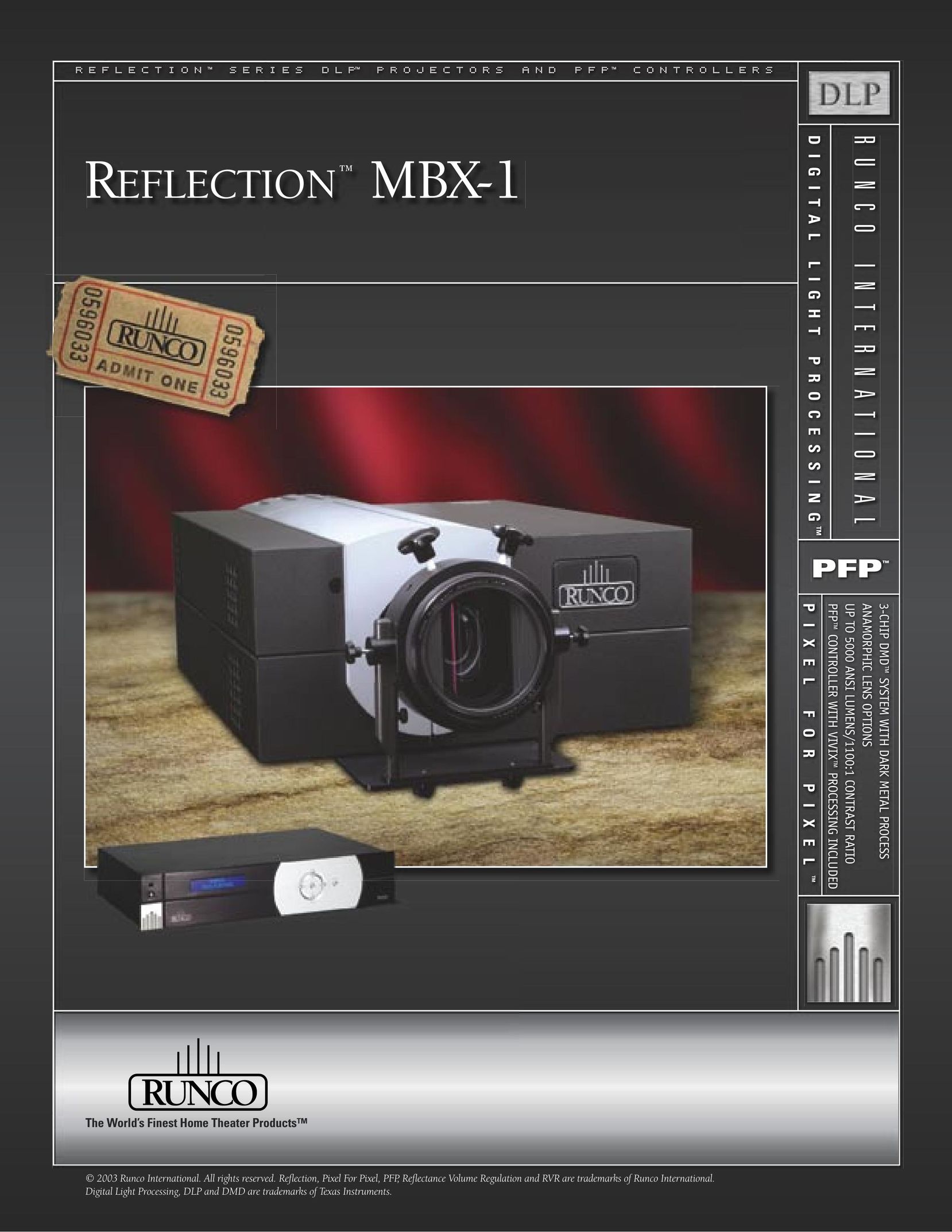 Runco MBX-1 Projection Television User Manual