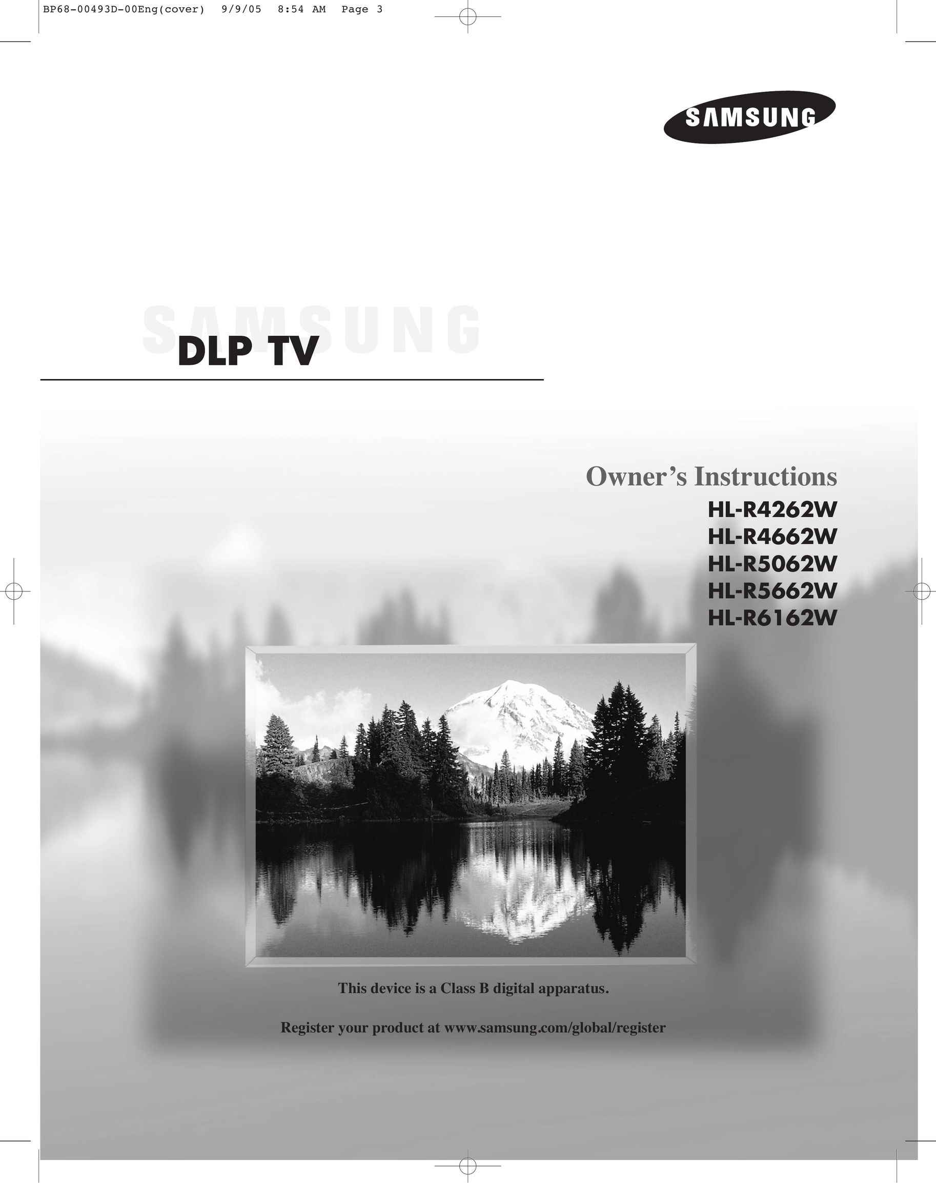 Samsung BP68-00493D-00 Projection Television User Manual