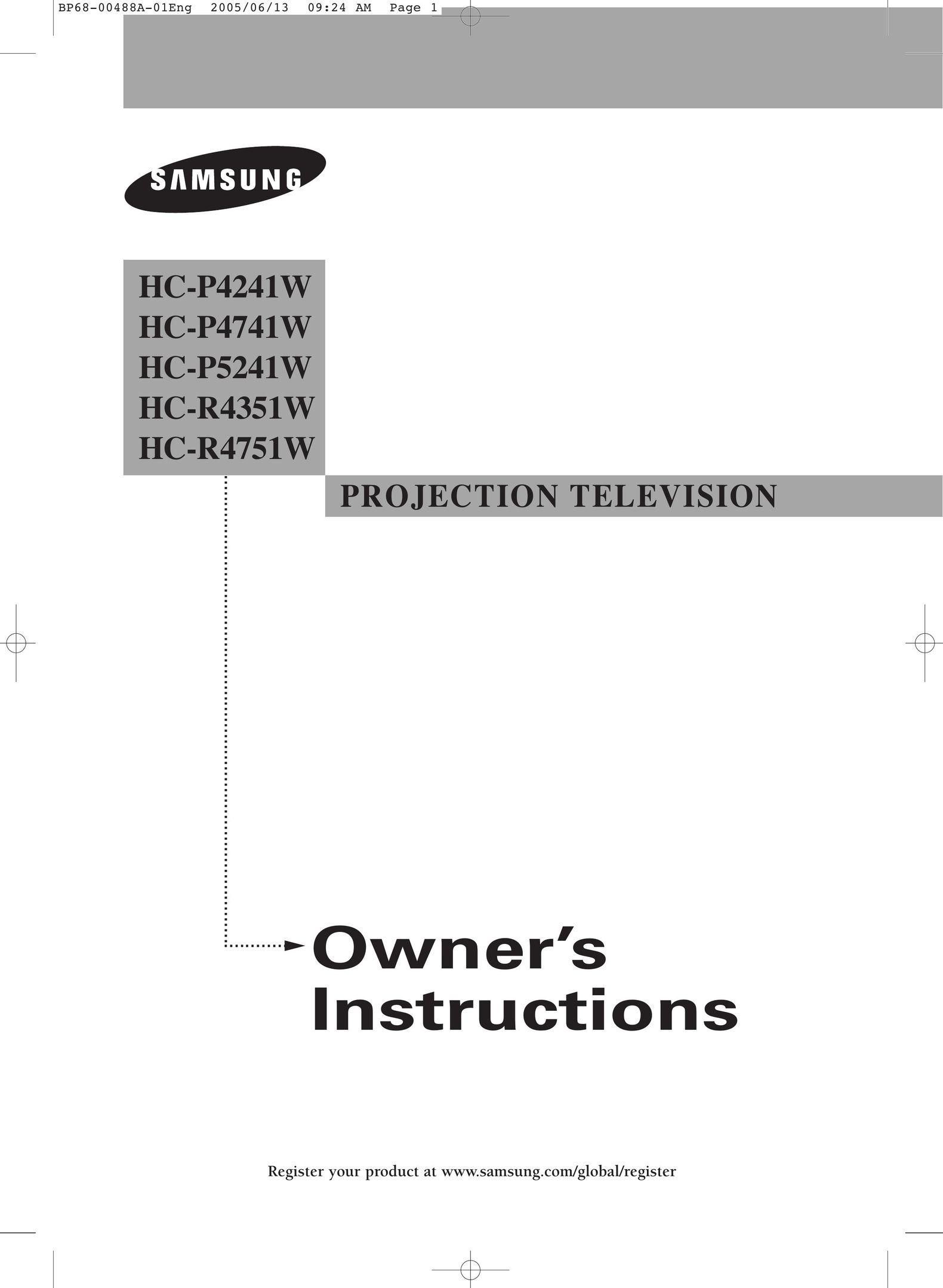 Samsung HC-P4741W Projection Television User Manual