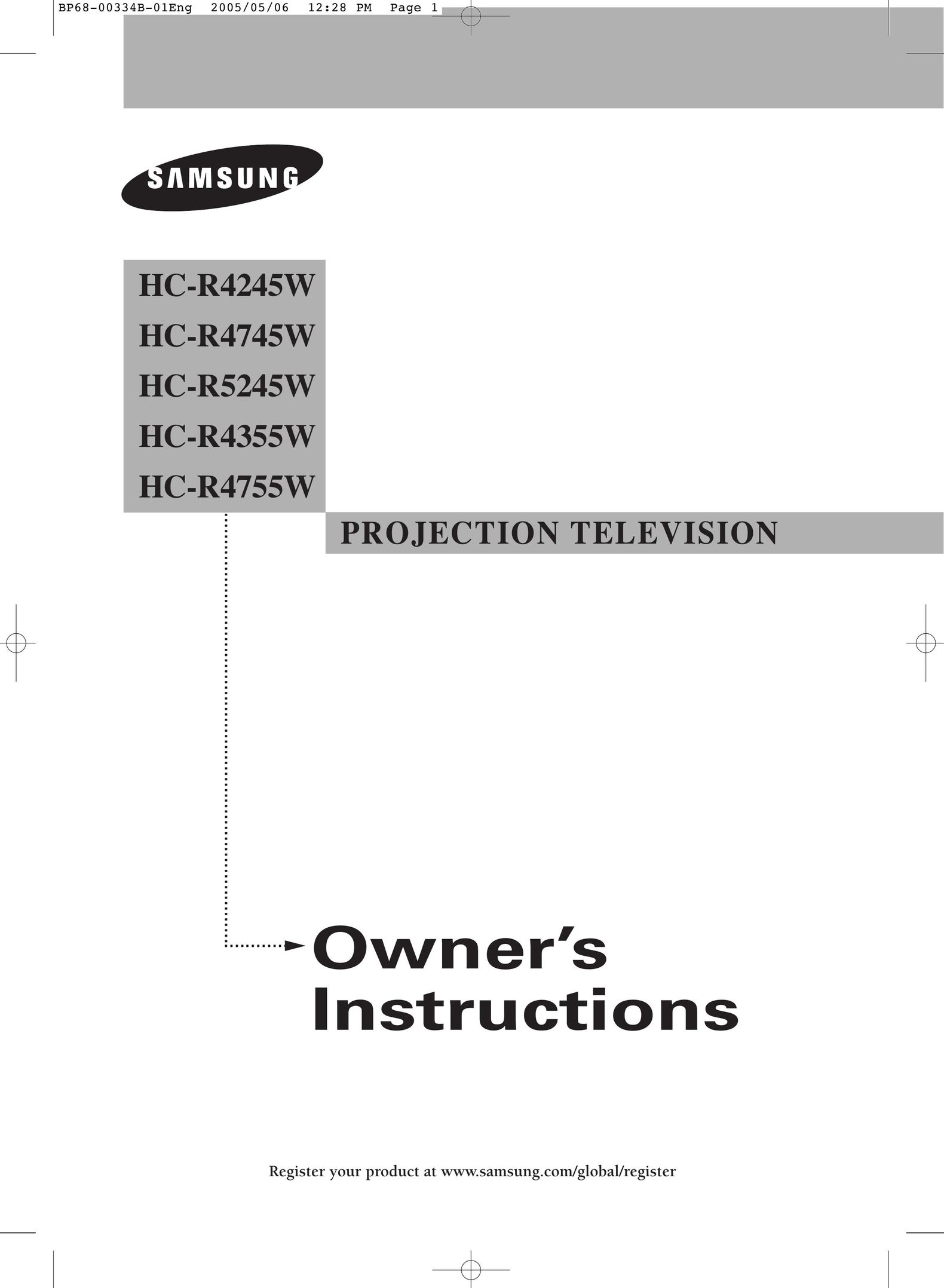 Samsung HC-R4245W Projection Television User Manual