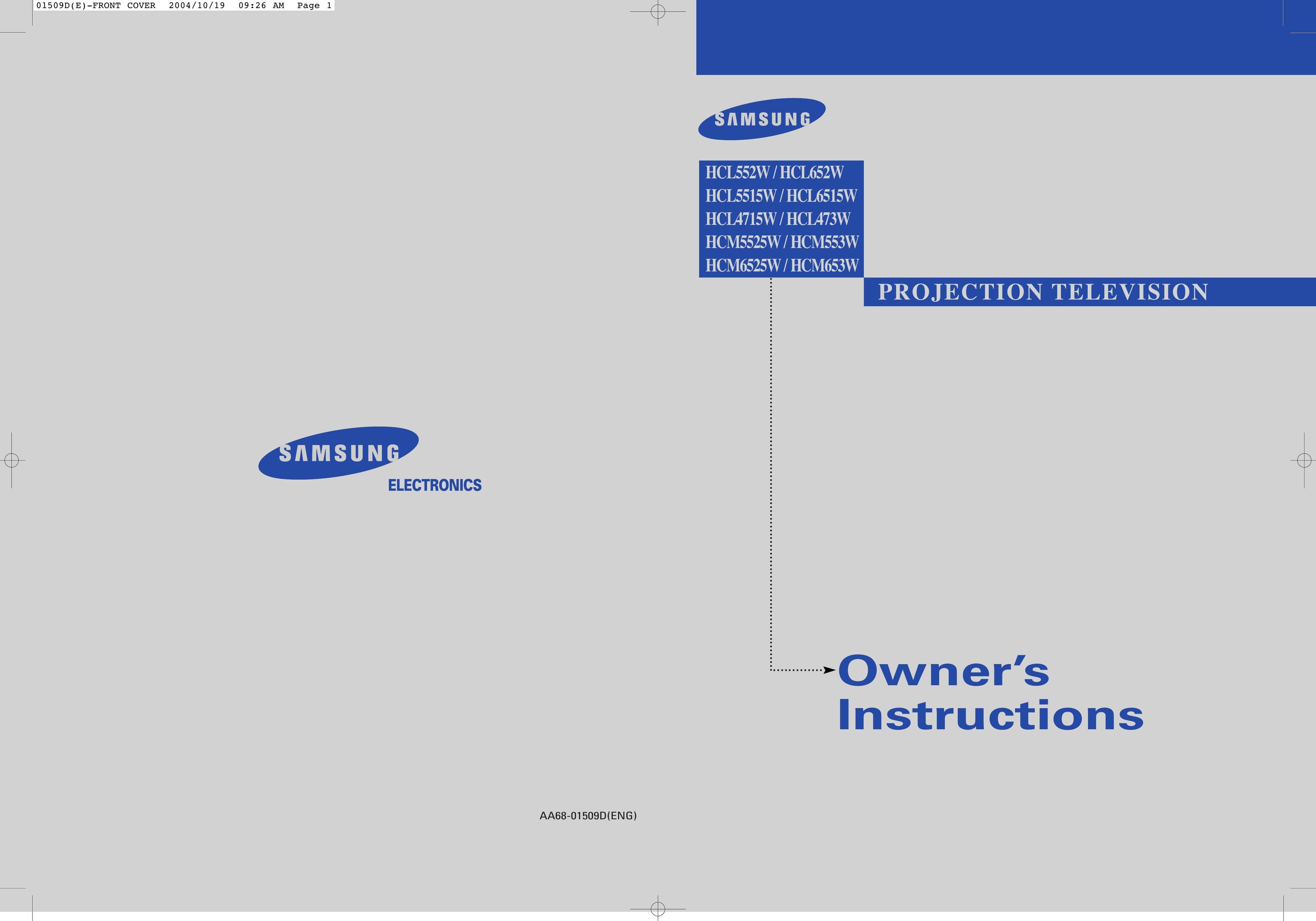 Samsung HCL 652W Projection Television User Manual