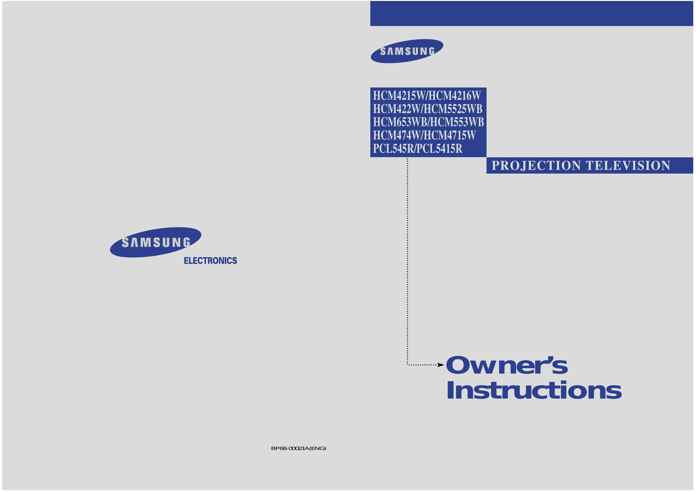 Samsung HCM4715W Projection Television User Manual