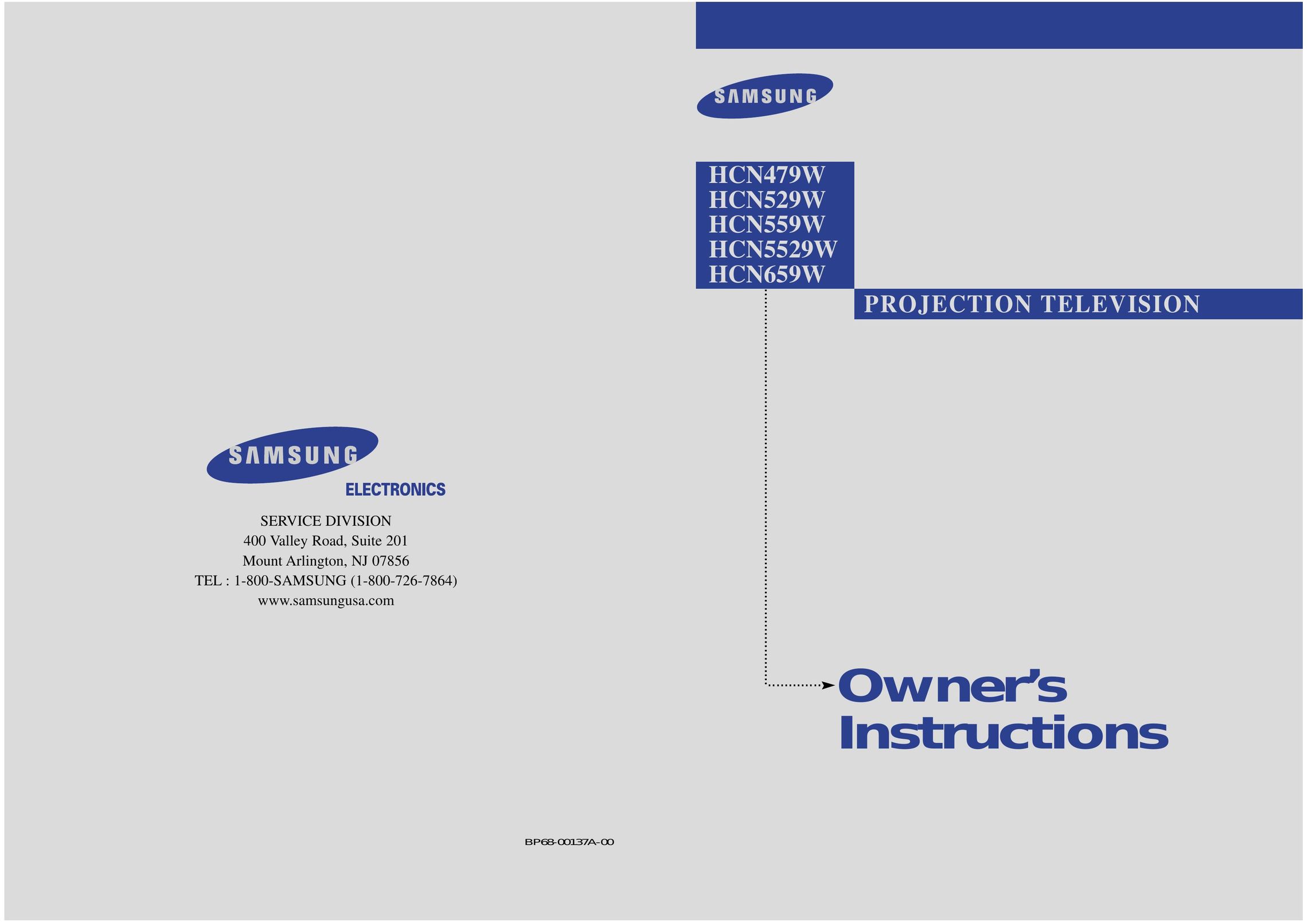 Samsung HCN479W Projection Television User Manual