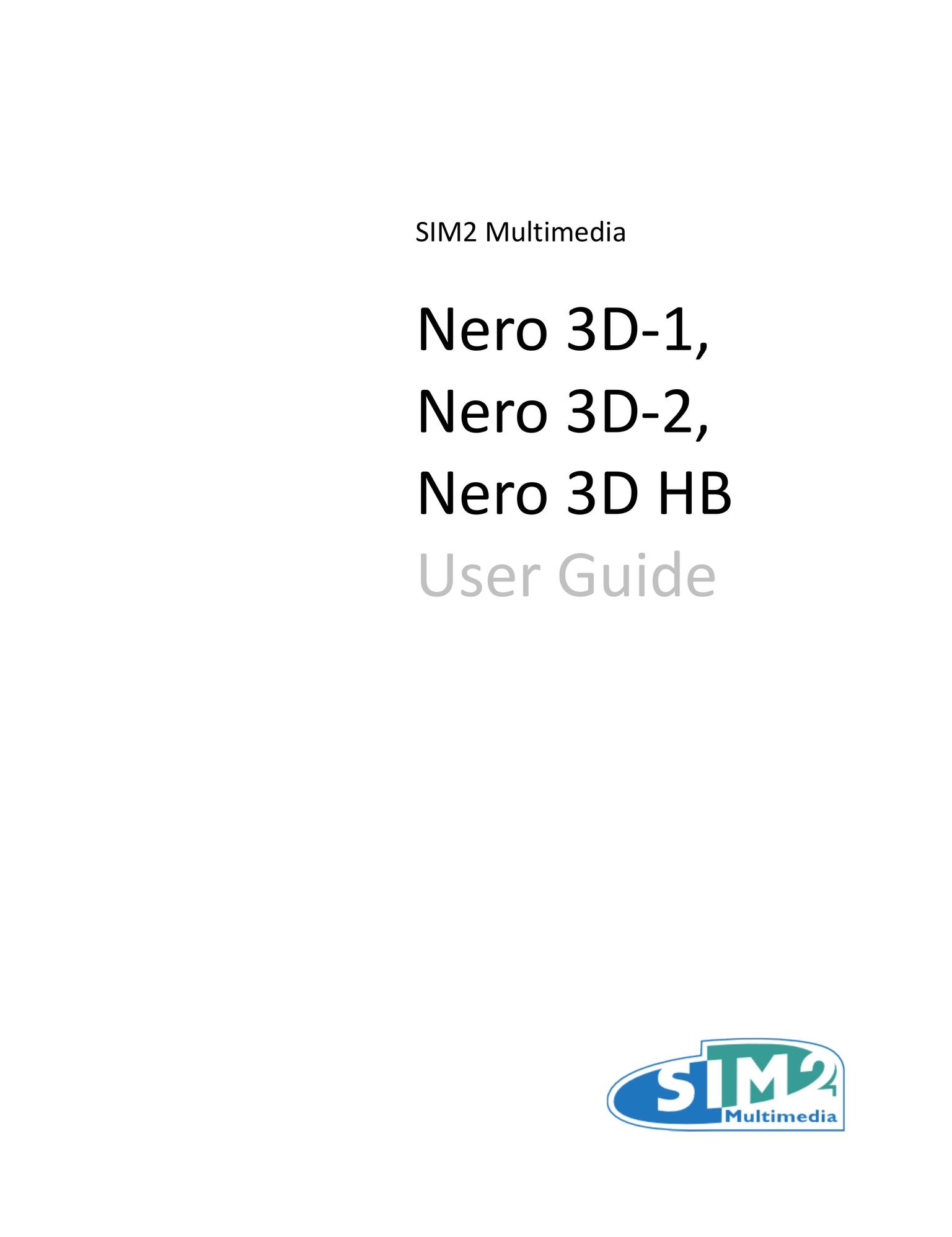 Sim2 Multimedia NERO 3D-1 Projection Television User Manual
