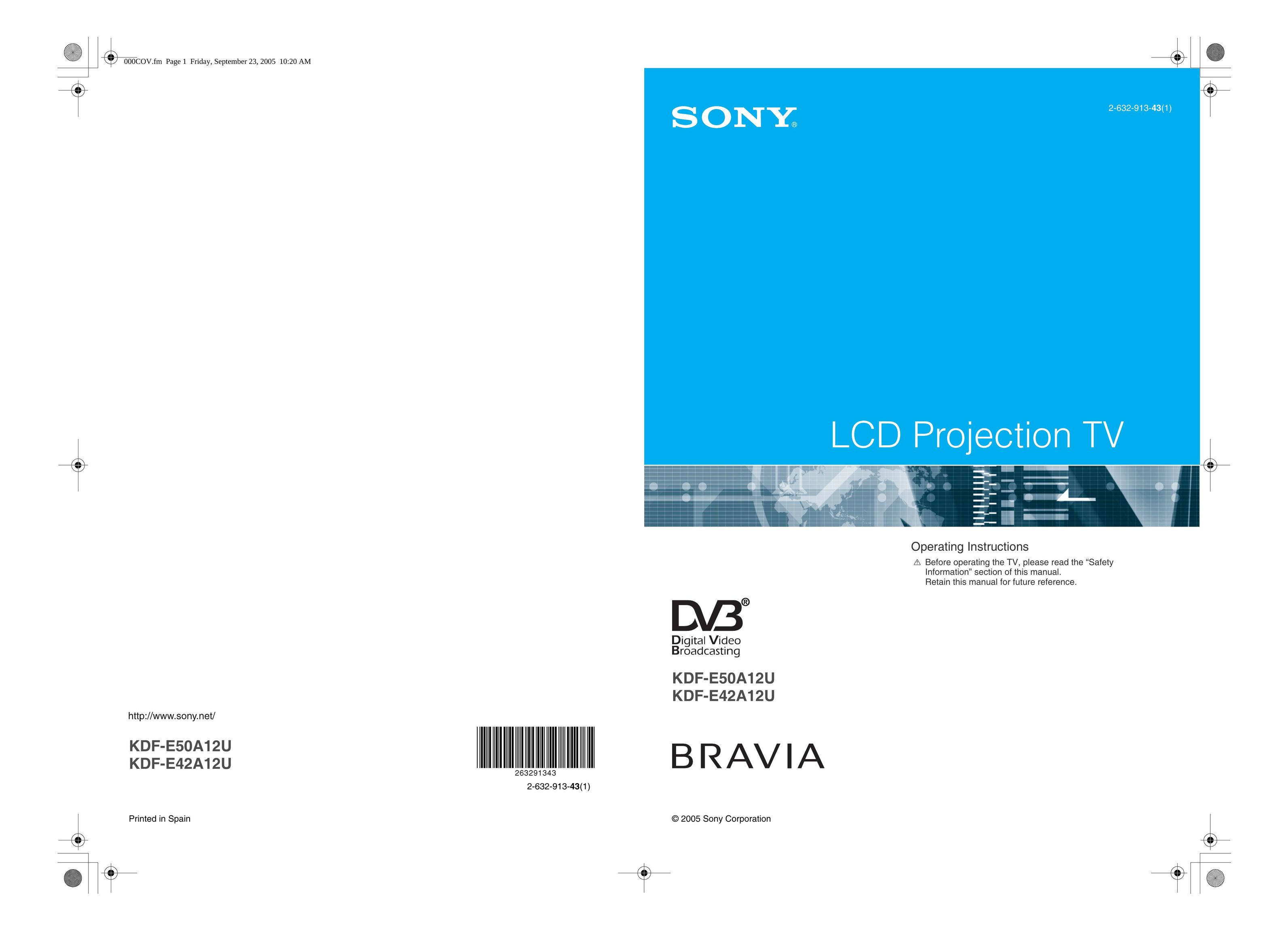 Sony KDF-E42A12U Projection Television User Manual