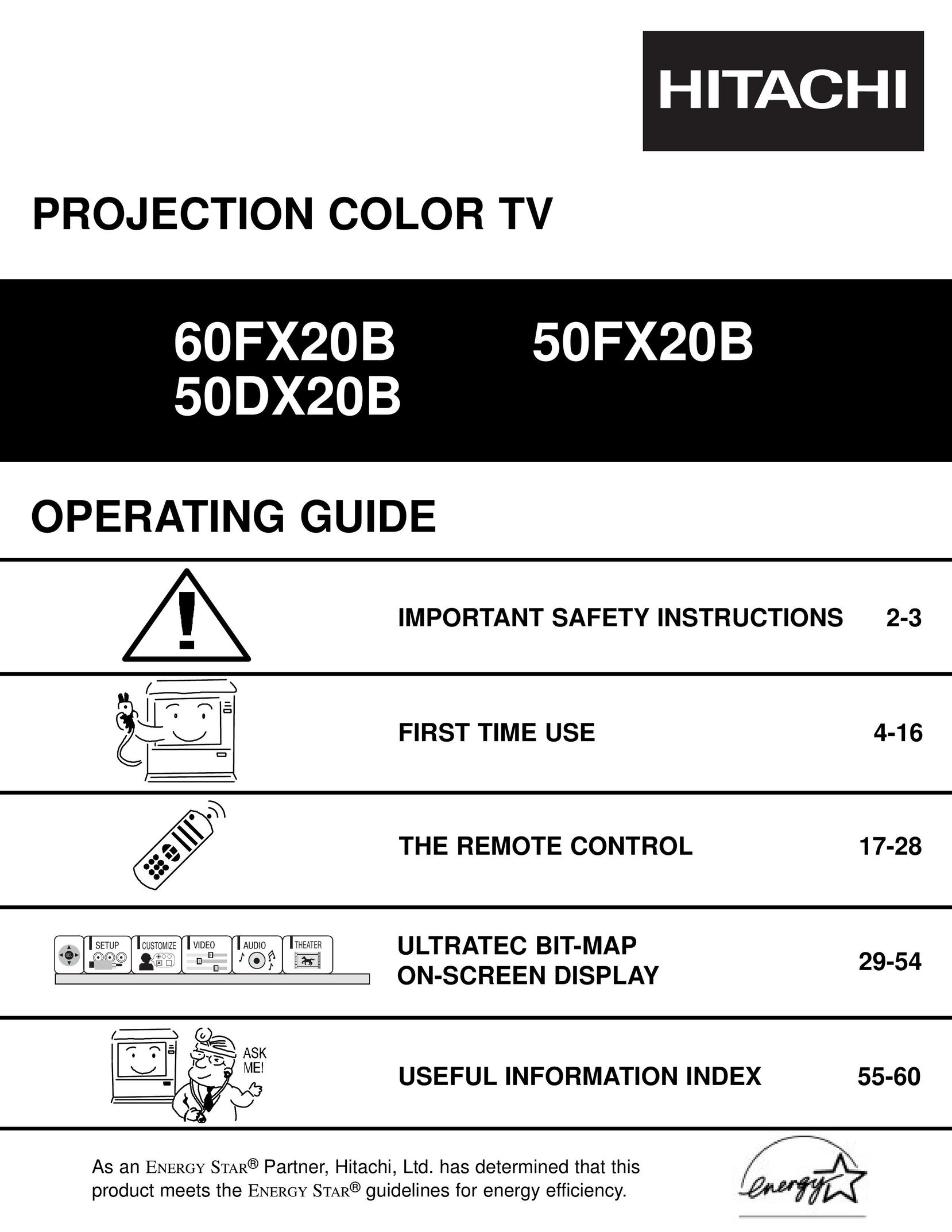 Ultratec 50DX20B Projection Television User Manual