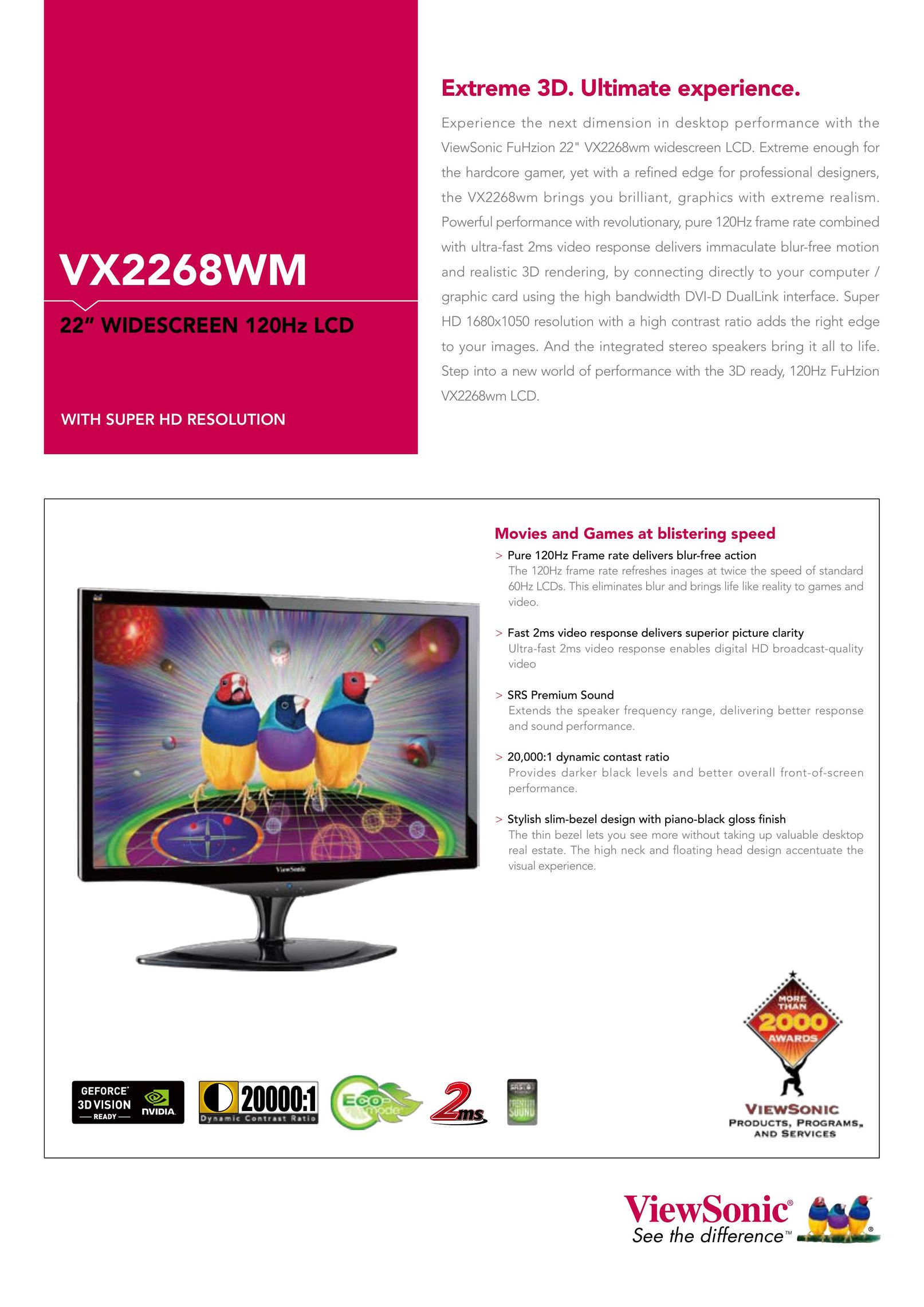 ViewSonic VX2268WM Projection Television User Manual