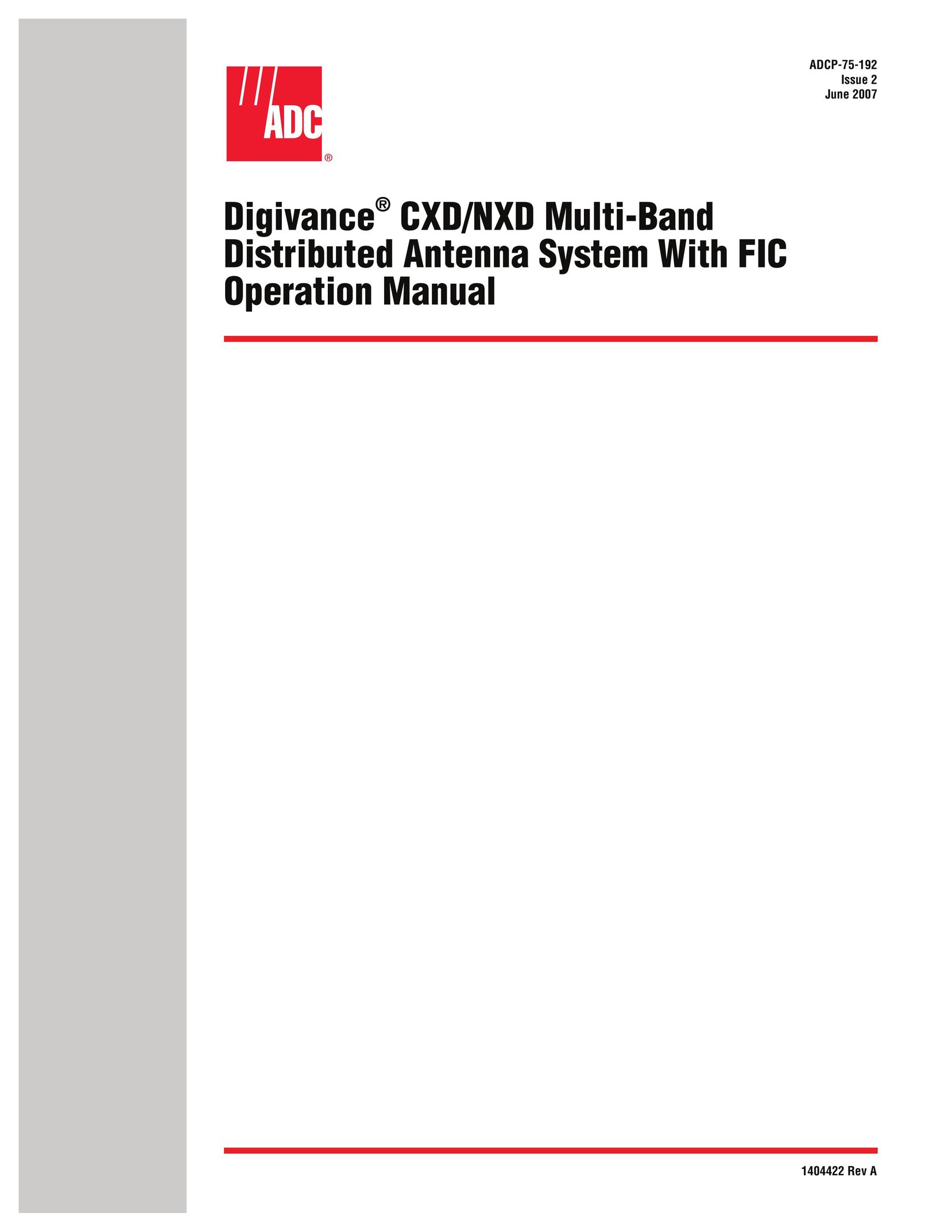ADC 75-192 Satellite TV System User Manual
